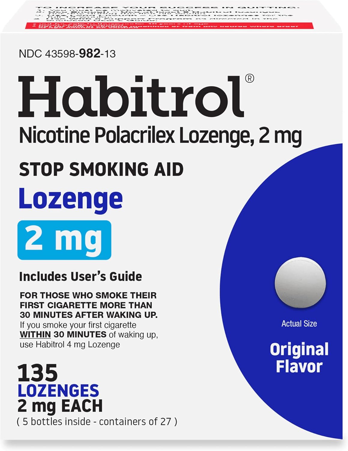 Habitrol Nicotine Lozenges - 2 mg, Original Flavor, 135 Count - Nicotine Lozenge to Reduce Cravings & Help Quit Smoking