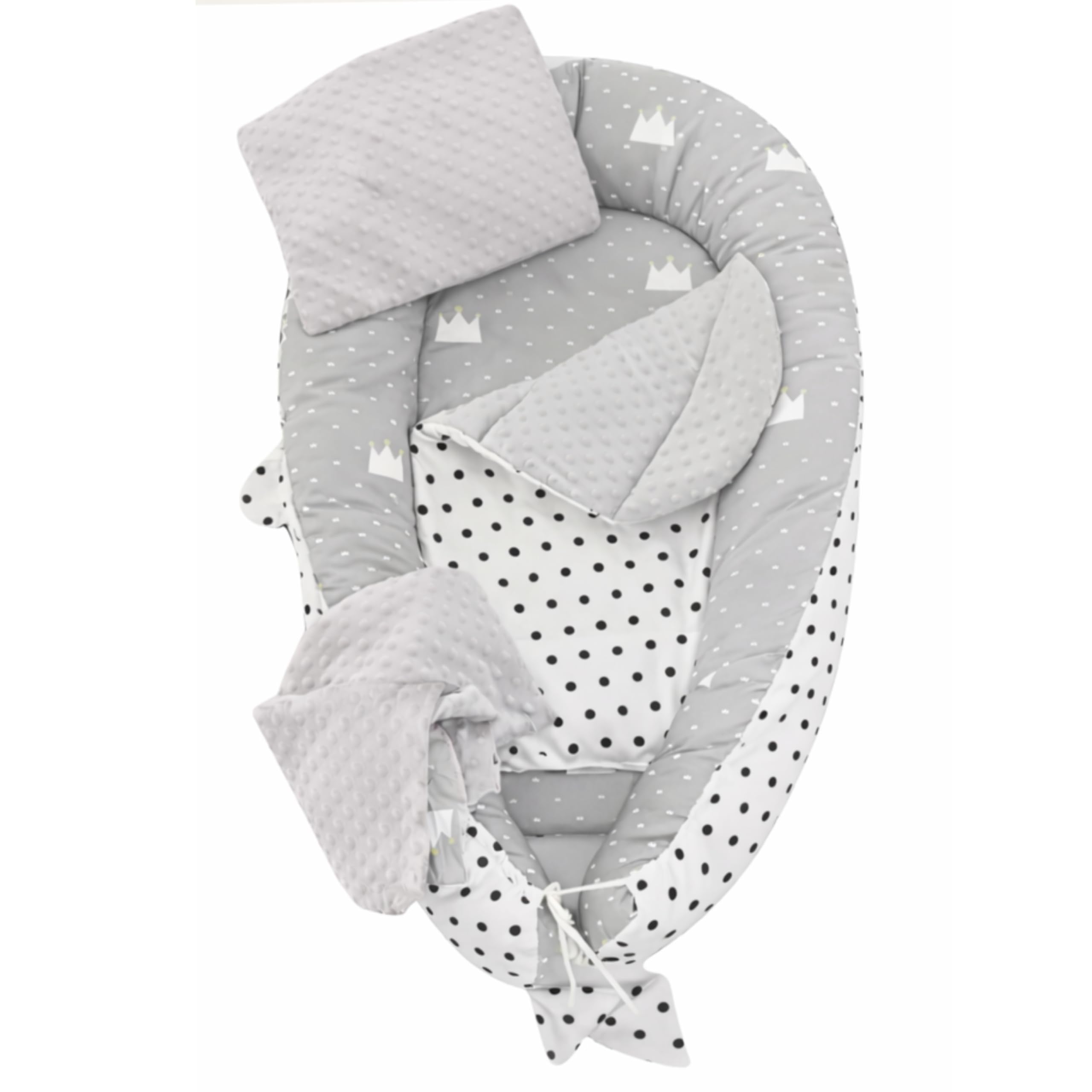SKY & ZEN Babynestchen – Babynest Set für Neugeborene, Baby Nestchen mit Tragegriff
