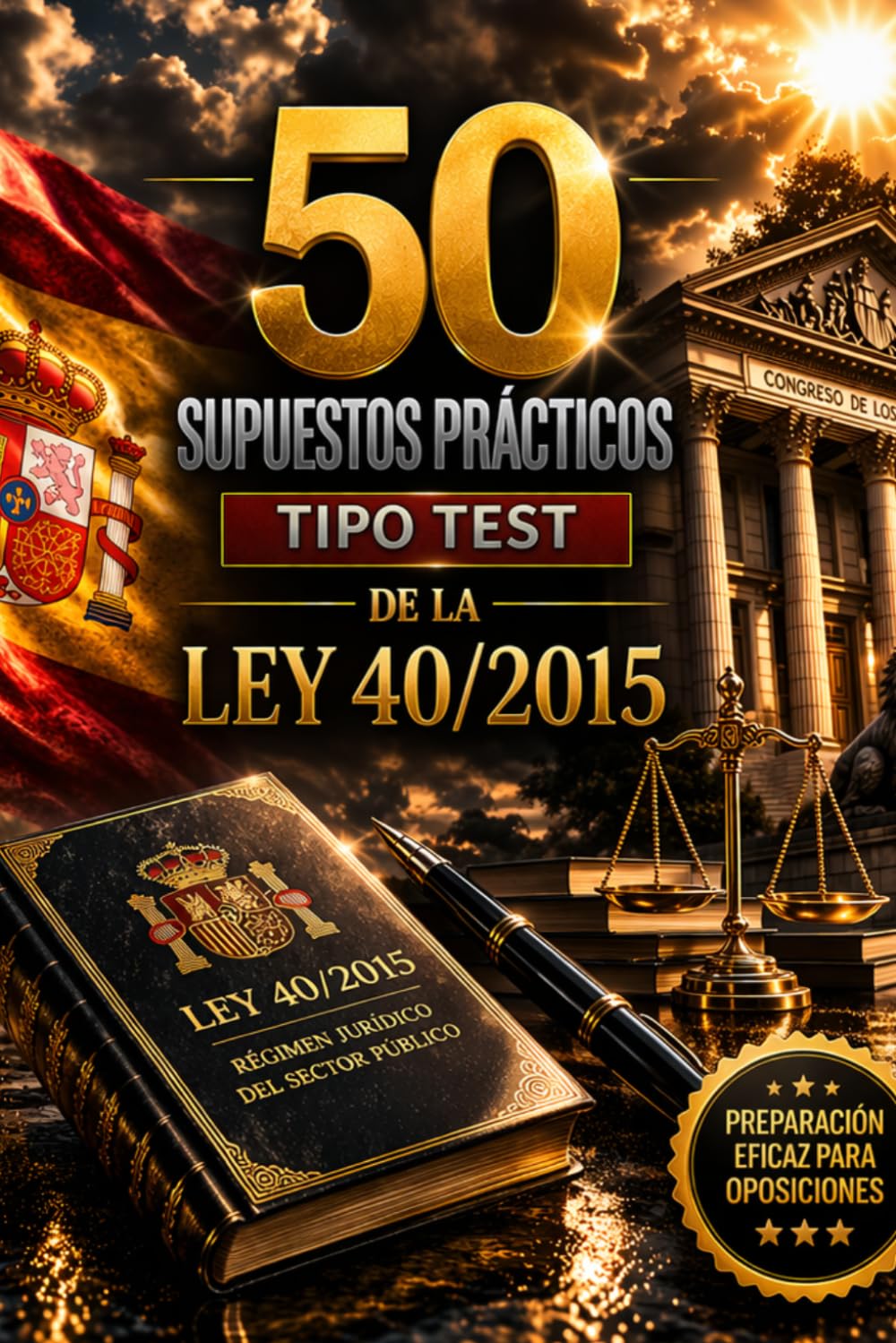 50 Supuestos Prácticos tipo Test de la Ley 40/2015: Régimen Jurídico del Sector Público – Casos tipo examen con preguntas tipo test y fundamentación jurídica