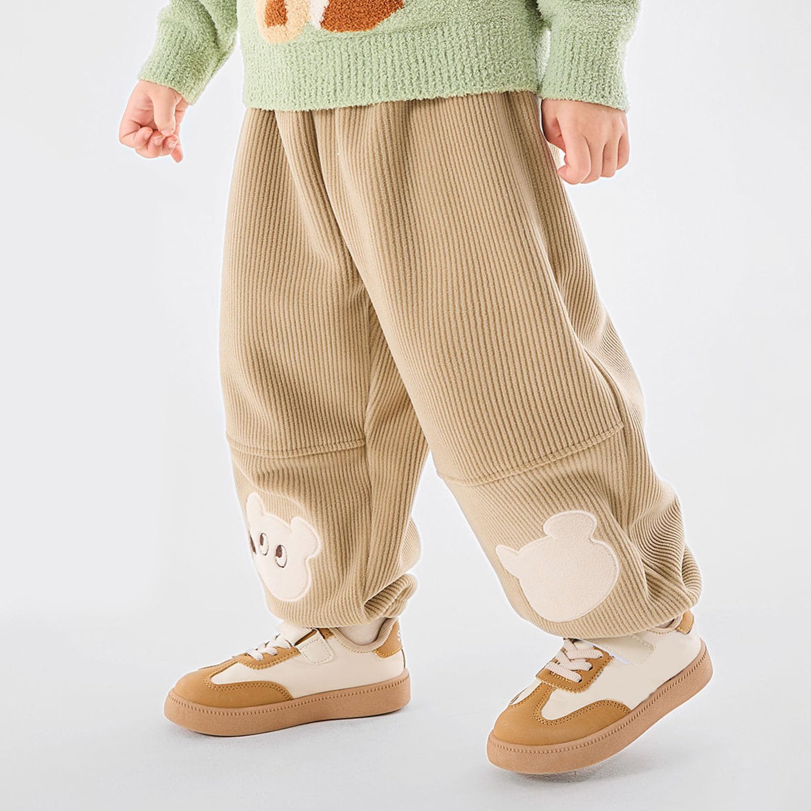 Generisch Baby Jungen Mädchen Lange Fleece Hosen Kinder Baumwolle Dicke Warme Herbst Winterhose Winter Warme Sweathose Elastische Taille Atmungsaktiv Sport Hosen