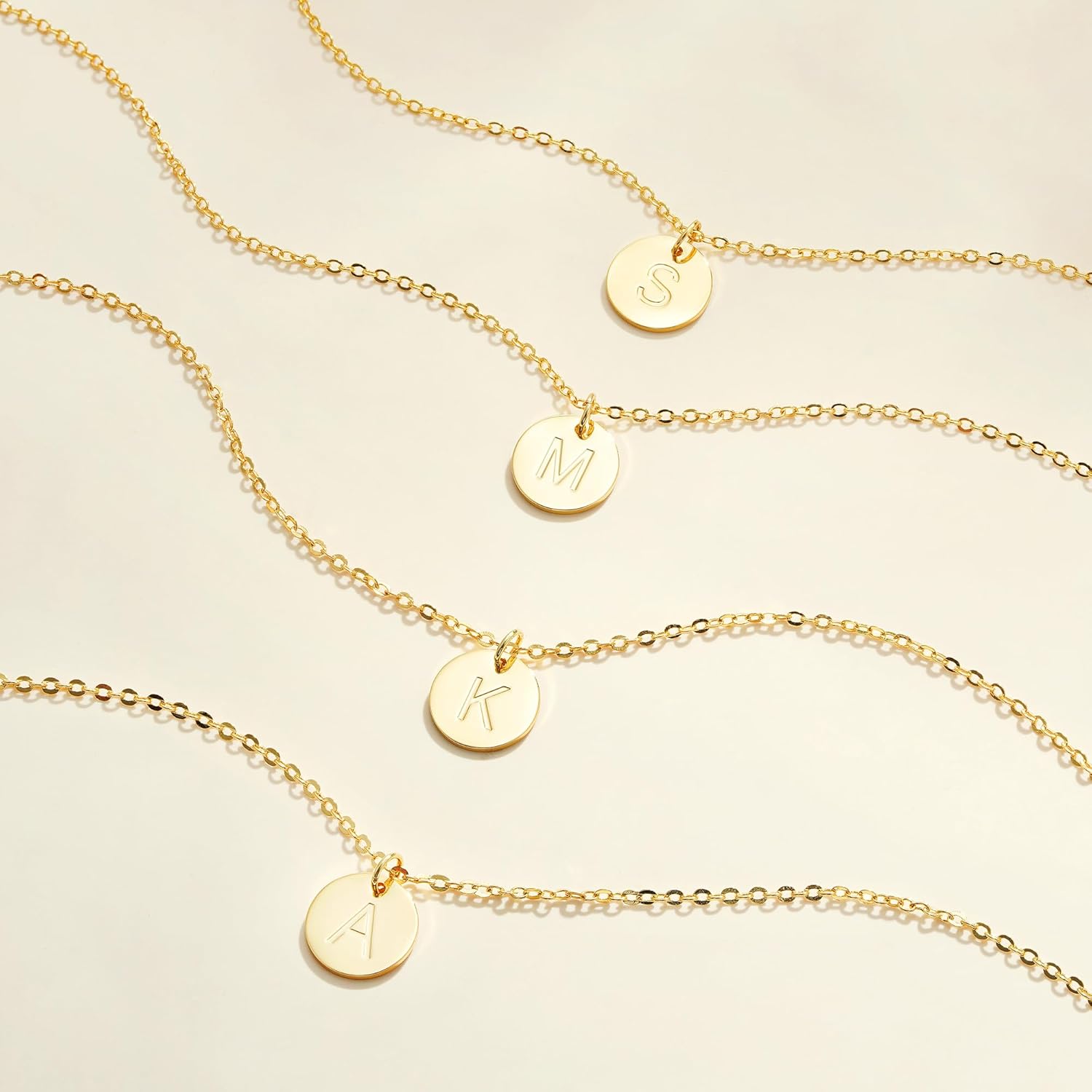 Initial Necklaces for Women Girls - 18K Gold Filled Disc Initial Letter Necklace Dainty A - Z Letter Pendant Necklace Teen Girls Gifts Birthday Gifts for Girl Women - Image 6