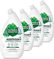 Seventh Generation Fresh Mint Toilet Bowl Cleaner 4-Pack, Plant-Based, Chlorine Bleach Ammonia Free, Septic Safe 24oz