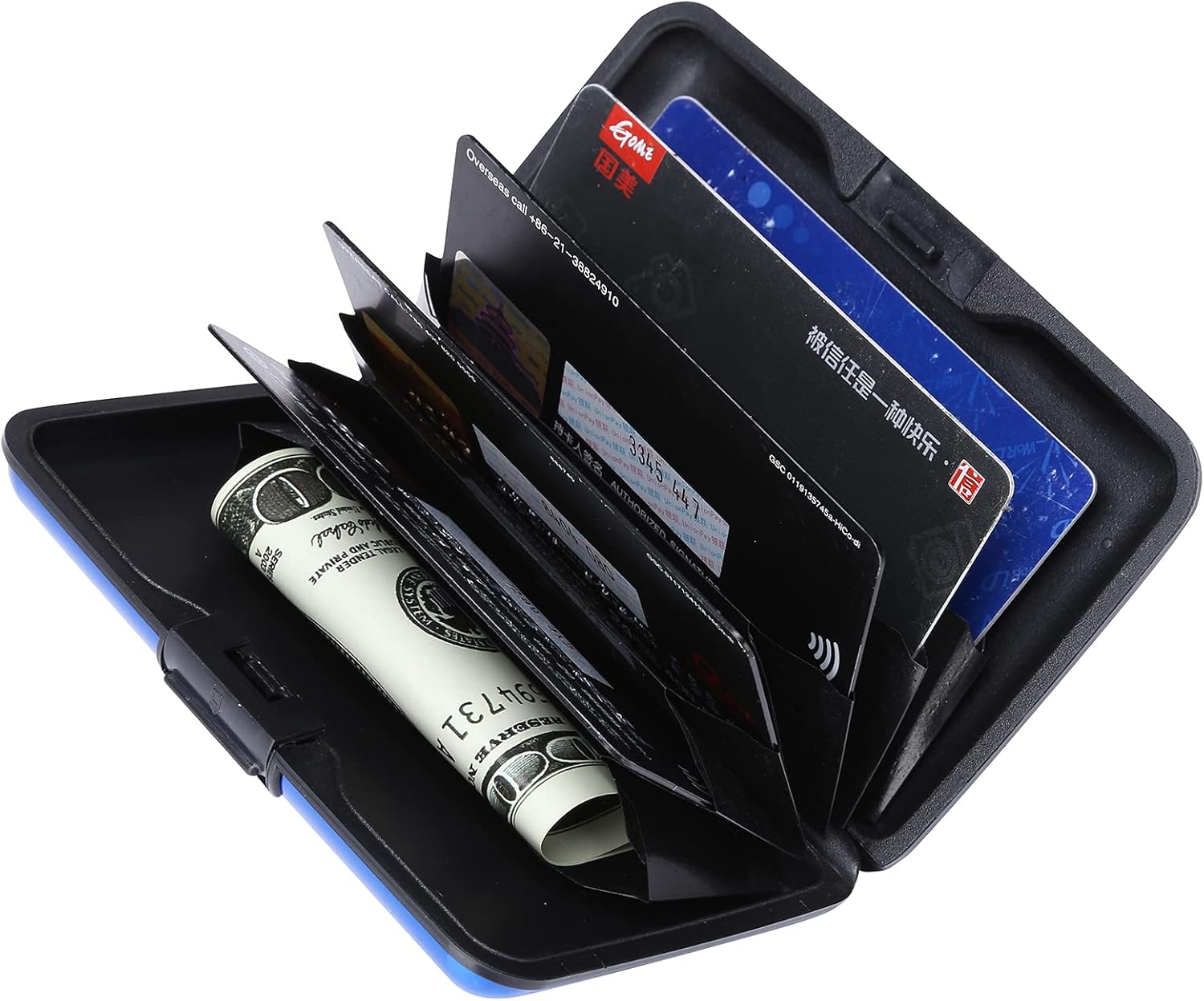 Set of 6 Aluminium Metal Credit Card Wallet Holder/Moneybag Storage- Prevent Identity Theft by Blocking RFID Scanning of Your Credit Cards (Assorted Colors) Size 11x7x5.2cm - Image 5