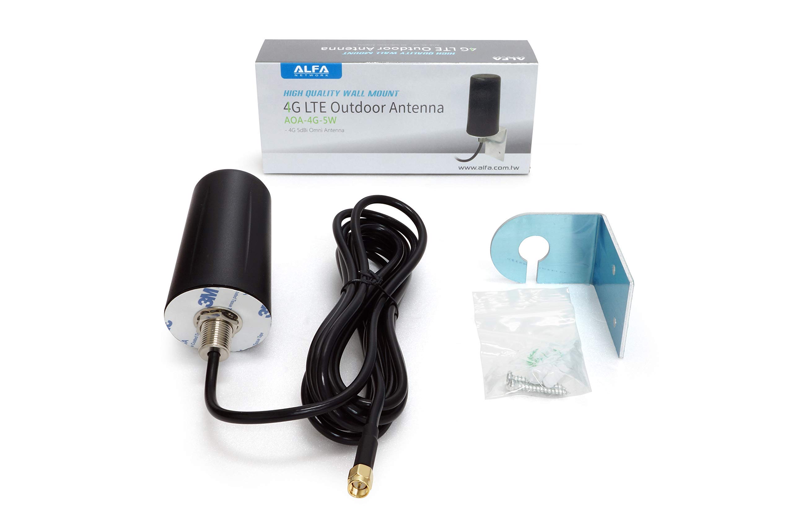 Alfa Network 4G LTE Omni Antenne Extérieure Base magnétique 5dBi SMA Male AOA-4G-5MGN-SMM
