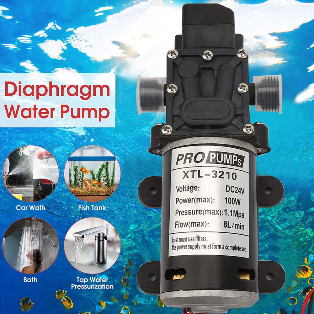 Pompa Acqua Ad Alta Pressione Autoadescante a Membrana Elettrica con Pressostato 24V 100W per Attrezzature Industriali