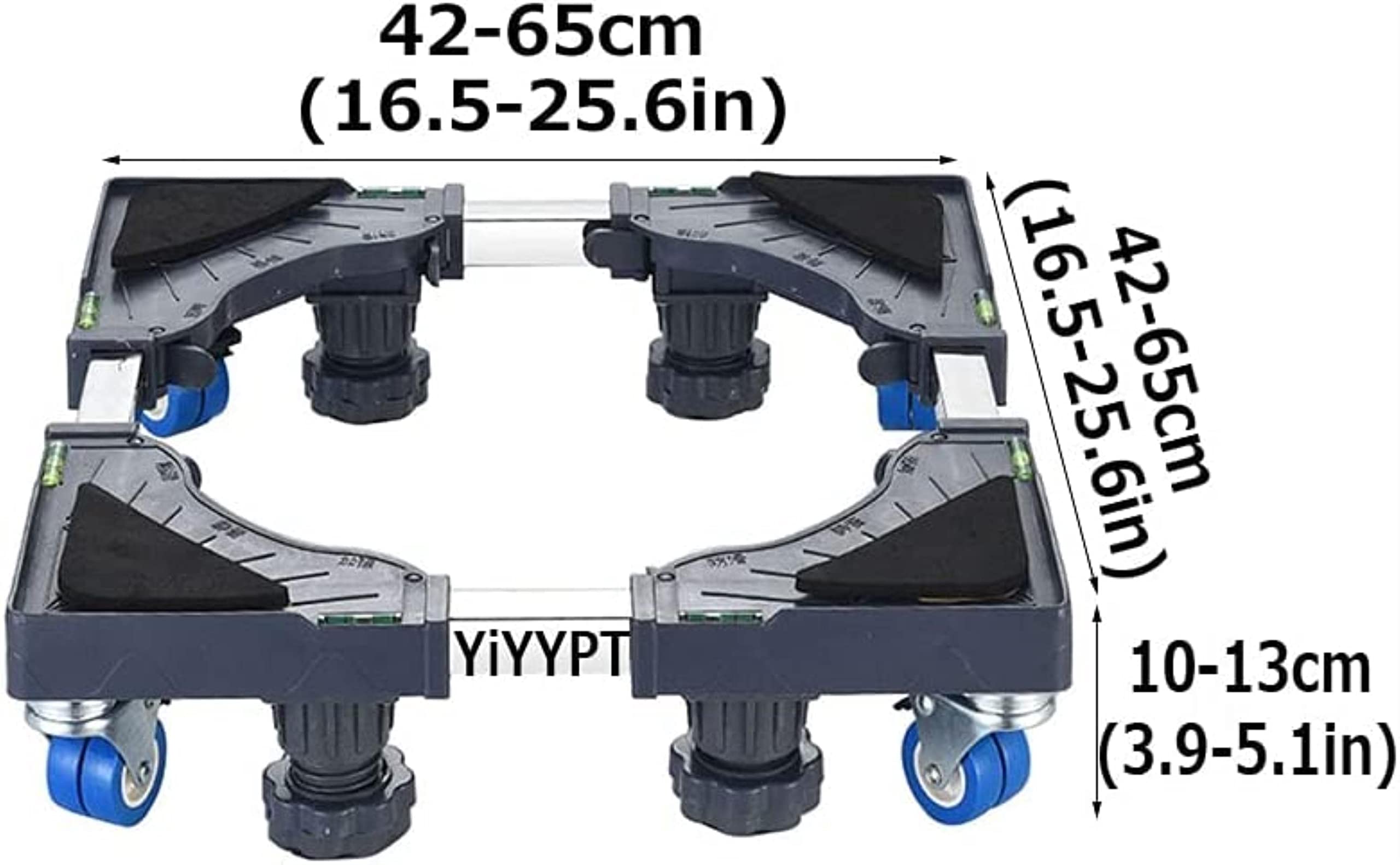 Soporte para Lavadora Basesocle Lave Linge con Ruedas,Base De Machine À Laver Réglable Longueur/Largeur 42-65Cm Base Móvil Soporte para Refrigerador Carro para Electrodo,4 Legs 4 Wheels