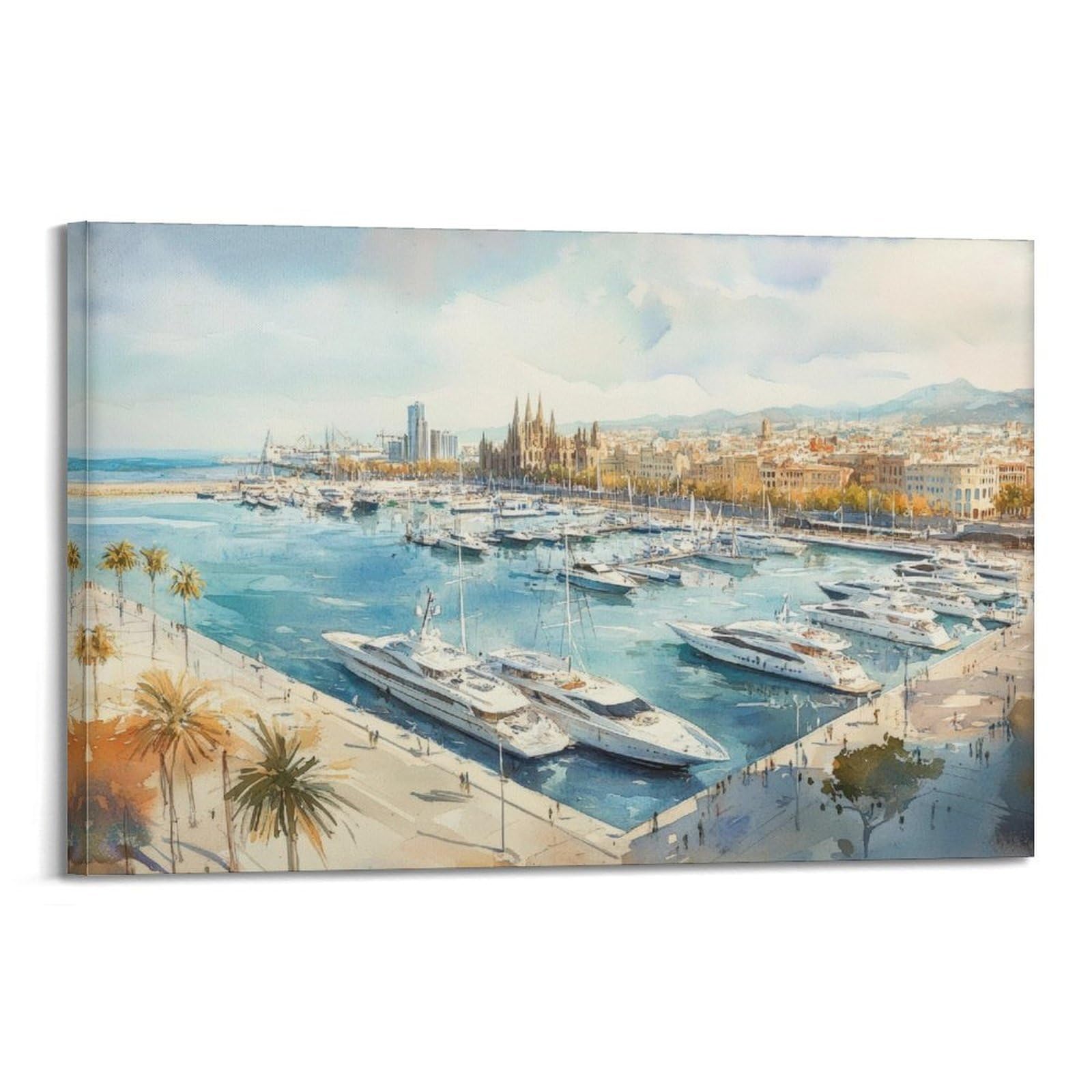 xiaoxiaoshen Barcelona Spain City Landscape Scenic Catalonia1 Canvas Poster Wall Art Prints Room Aesthetic Murals Bedroom And Living Decorations 12x18inch(30x45cm)