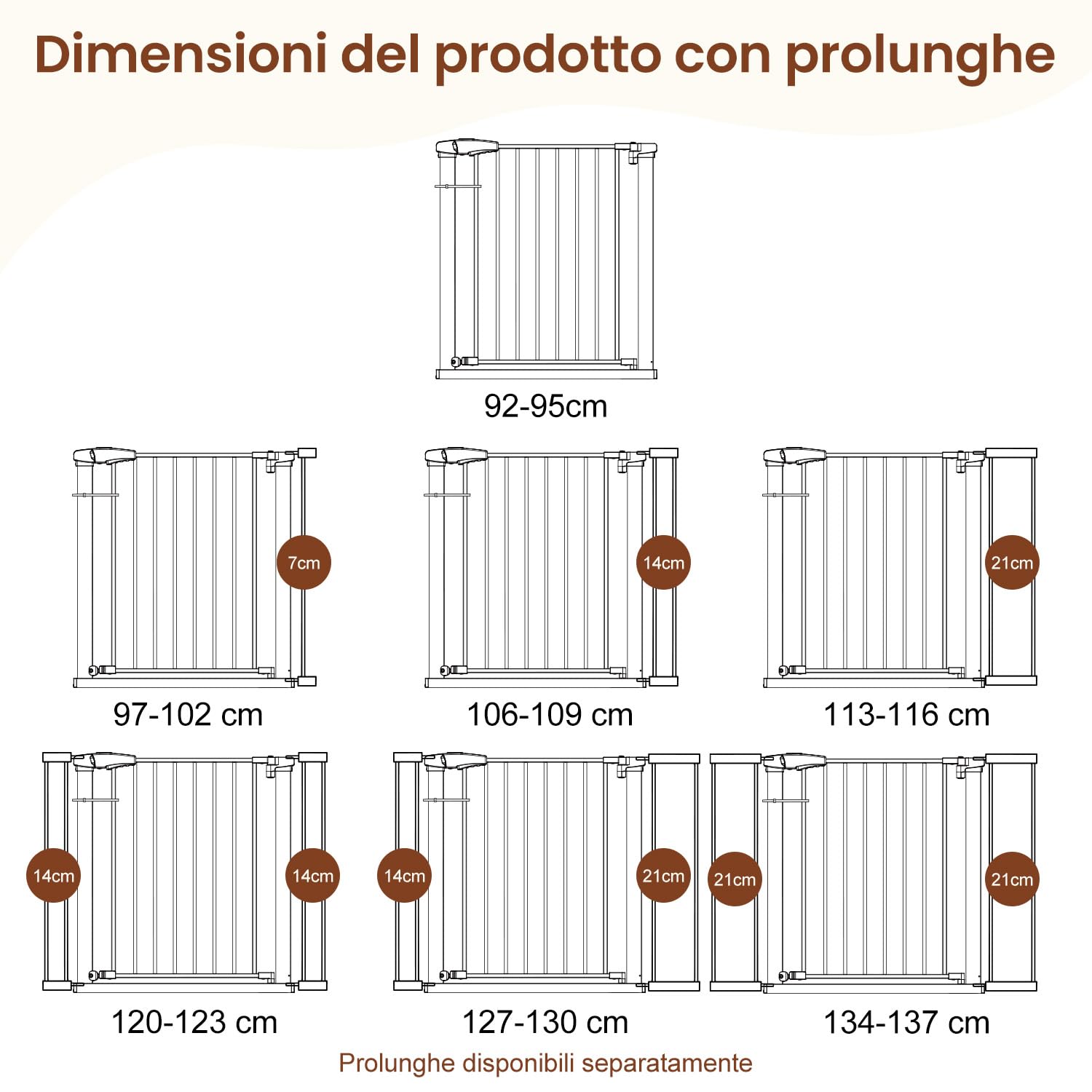 YEAUPE PRO Cancelletto per Bambini e Animali Senza Foratura,92-95cm,Bianco