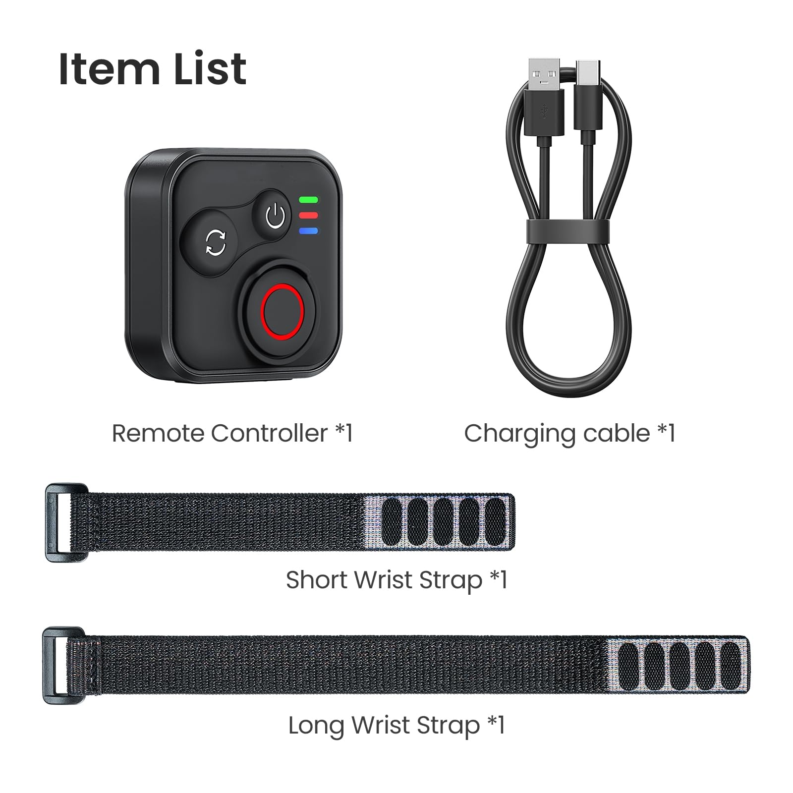 Telecomando Bluetooth per Insta360 X5/X4/X3/ACE Pro/ACE Pro 2/Go3/Go3S, Portata di 50 Metri, con Cinturino da Polso, Durata della Batteria di 96 Ore