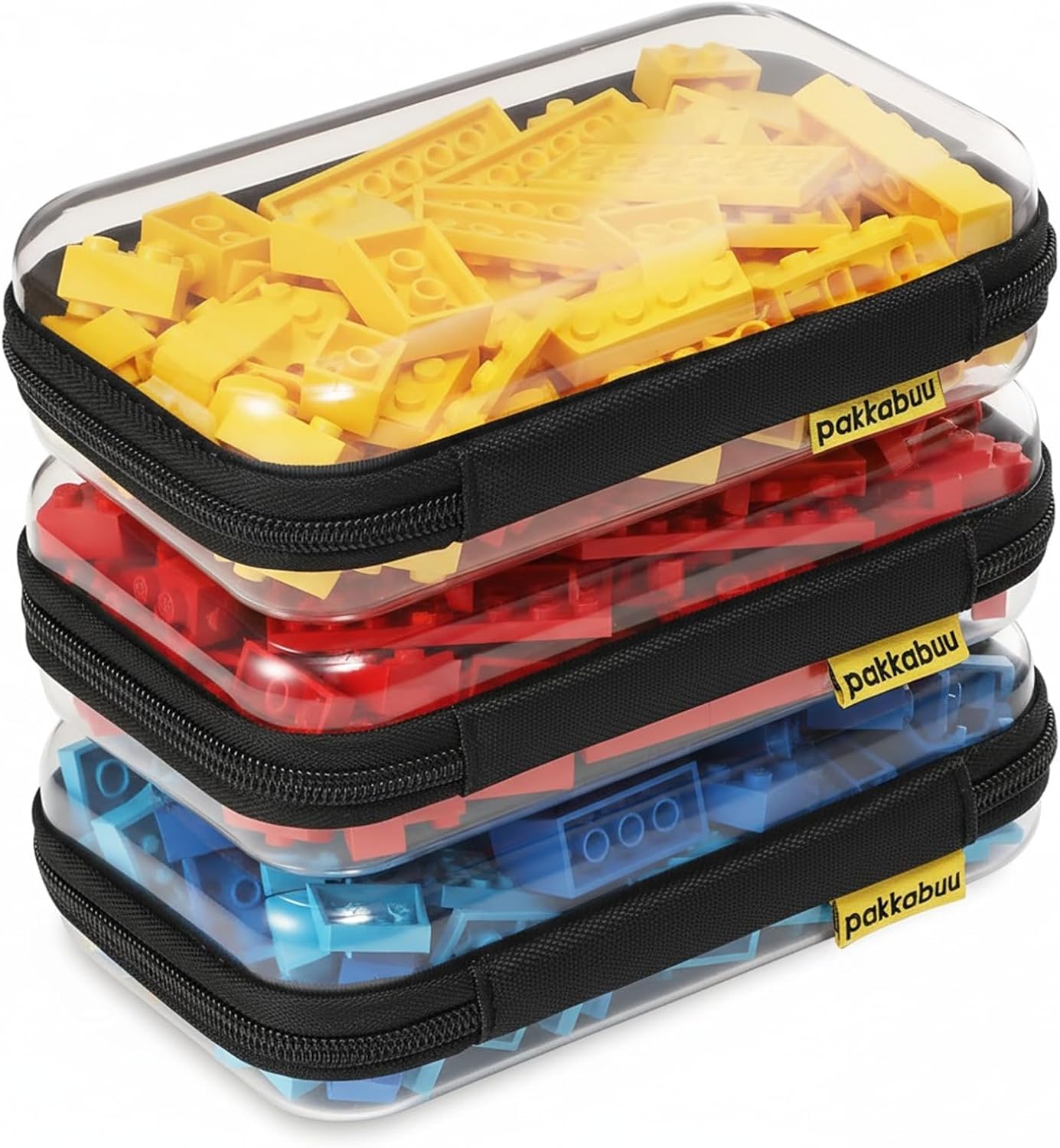 3 Pack Clear Hard Shell Zipper Case - Clear Waterproof Cosmetic Bag with Zipper,Organizer Bins, Charging Cables, creative journaling, painting brushes, Threads,Sketch Supplies