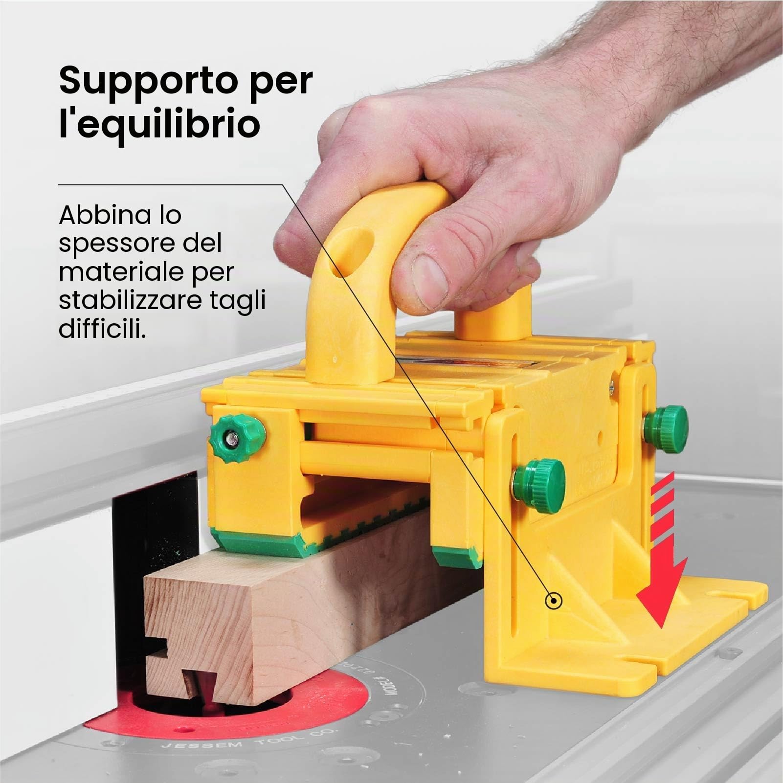 GRR-RIPPER 3D Pushblock per sega da banco, banchi sega, seghe a nastro e jointers Microjig