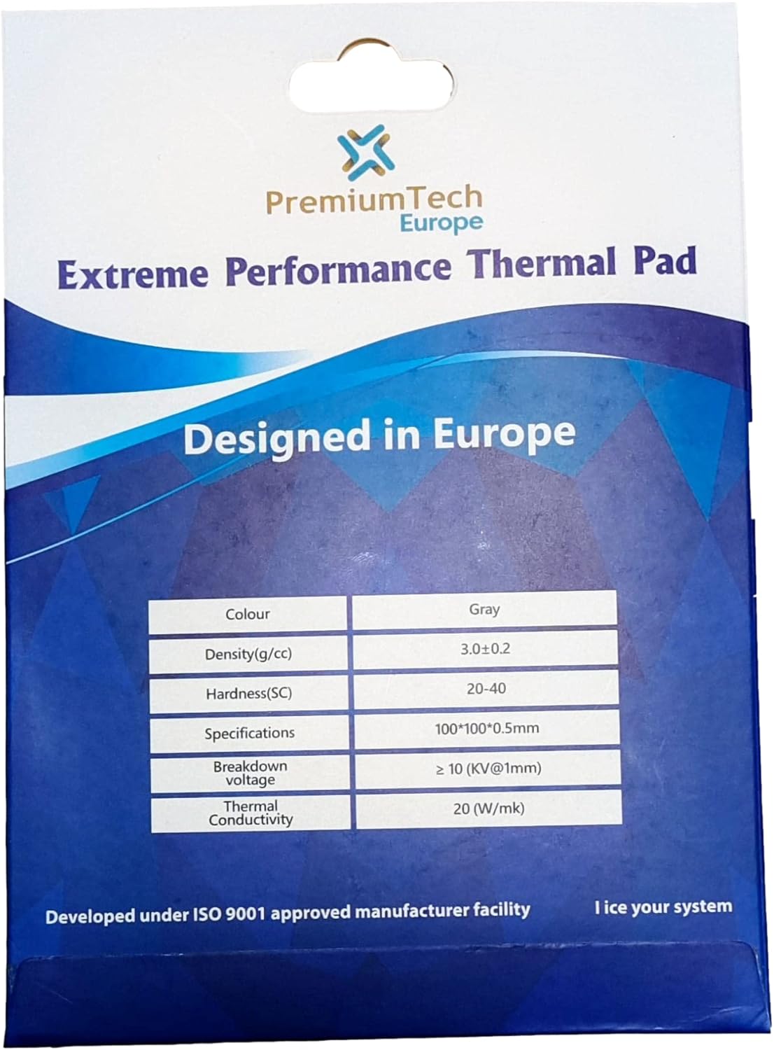 PremiumTech Professional Extreme Performance Thermal Pad with 20W/MK Thermal Conductivity, Ideal for High-End GPU or CPU, XXL Size 100 x 100 cm (0.5 mm)