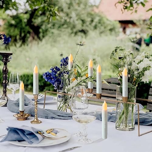 Miniatura 7 de MUMCHASI 24 paquetes de velas cónicas sin llama Velas LED eléctricas Velas LED parpadeantes Velas colgantes de otoño luz amarilla cálida decoración