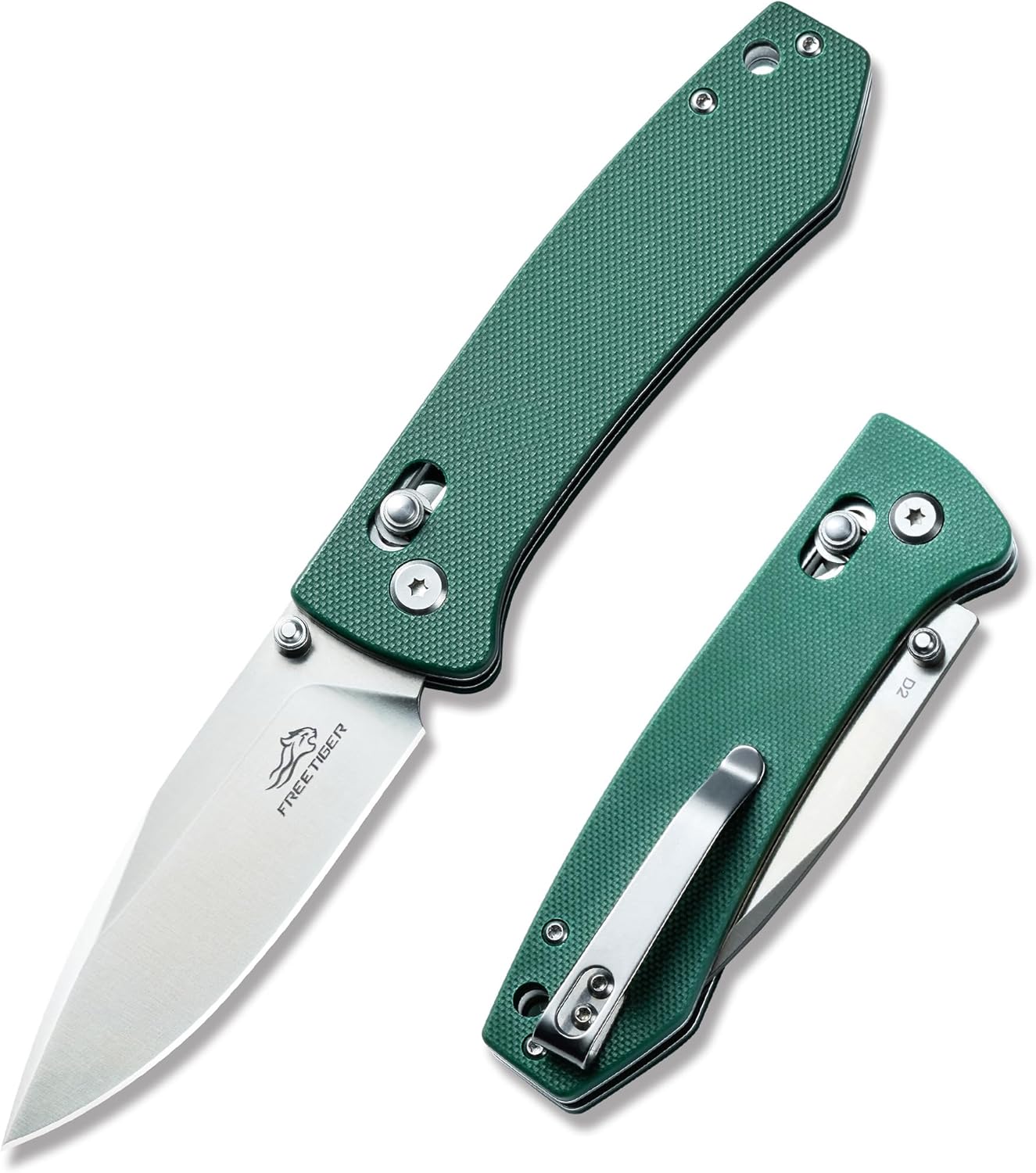 EDC Pocket Knife, D2 Steel Folding Knife with Carbon Fiber Handle, Axis Lock Outdoor Knife for Hunting Hiking Tactical, Survival Camping Folding Knives with Clip, Gifts for Men Women Dad
