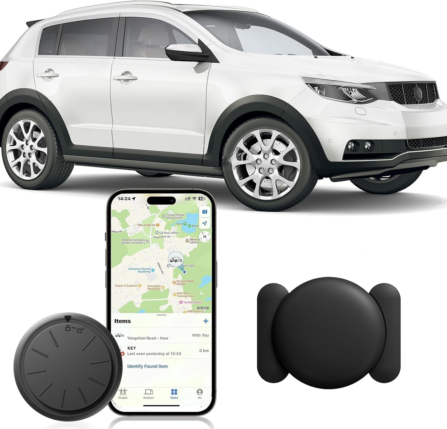 1PCS Black Tracker Device for Vehicles,Real Time GPS Car Tracker Work with Find My(iOS Only),No Monthly Fee Anti-Theft Car Locator,Hidden Car GPS Tracker with Magnetic Case-image-33