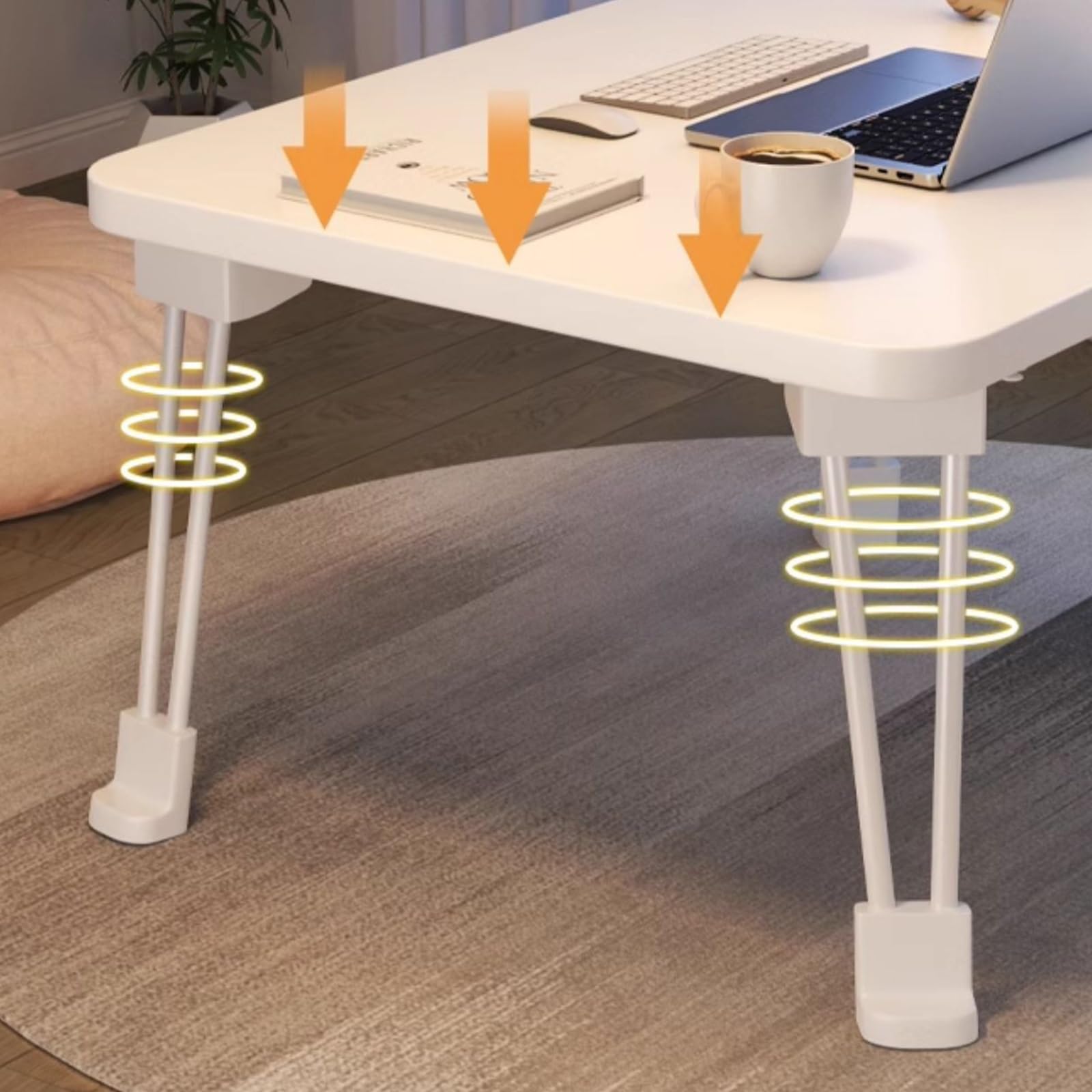 Table De Lit for Ordinateur Portable, Table for Lire, Écrire, Plateau-Repas Au Lit, sur Le Canapé Ainsi Qu'à La Maison Et Au Bureau(White,70 * 48 * 36cm)