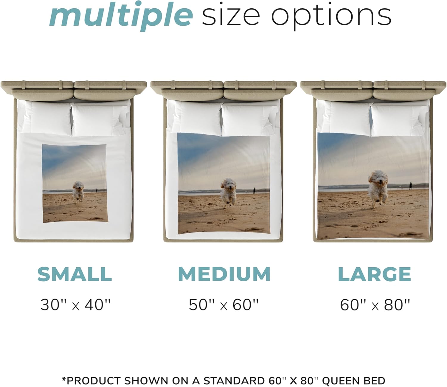 Prints Next Day – Custom 30" x 40" Plush Pet Lightweight Blanket with Photo Upload - Gift for Dog or Cat Owners - Personalized Couch Throw - Printed in America