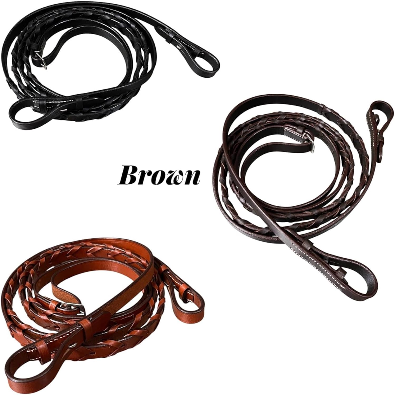 Majestic Ally Horse Reins, Full Size, English Riding, Multiple Styles and Colors