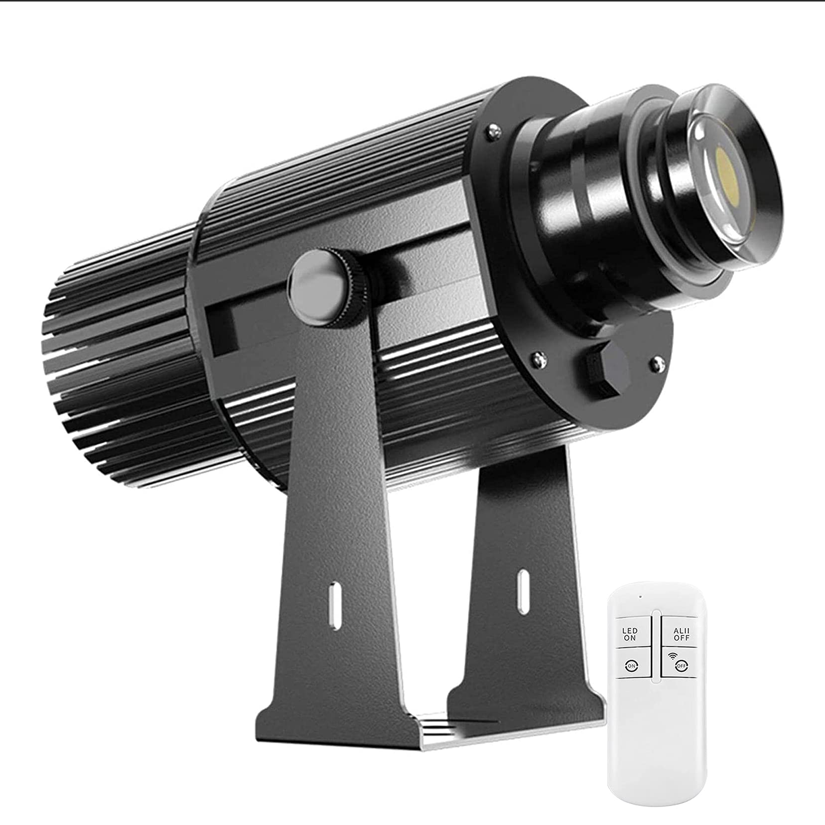 Proiettore con Logo Impermeabile IP67 per Esterni, Luce pubblicitaria Personalizzata, Zoom Manuale, Telecomando, GOBO in Vetro Personalizzato Gratuito (Nero,15W)