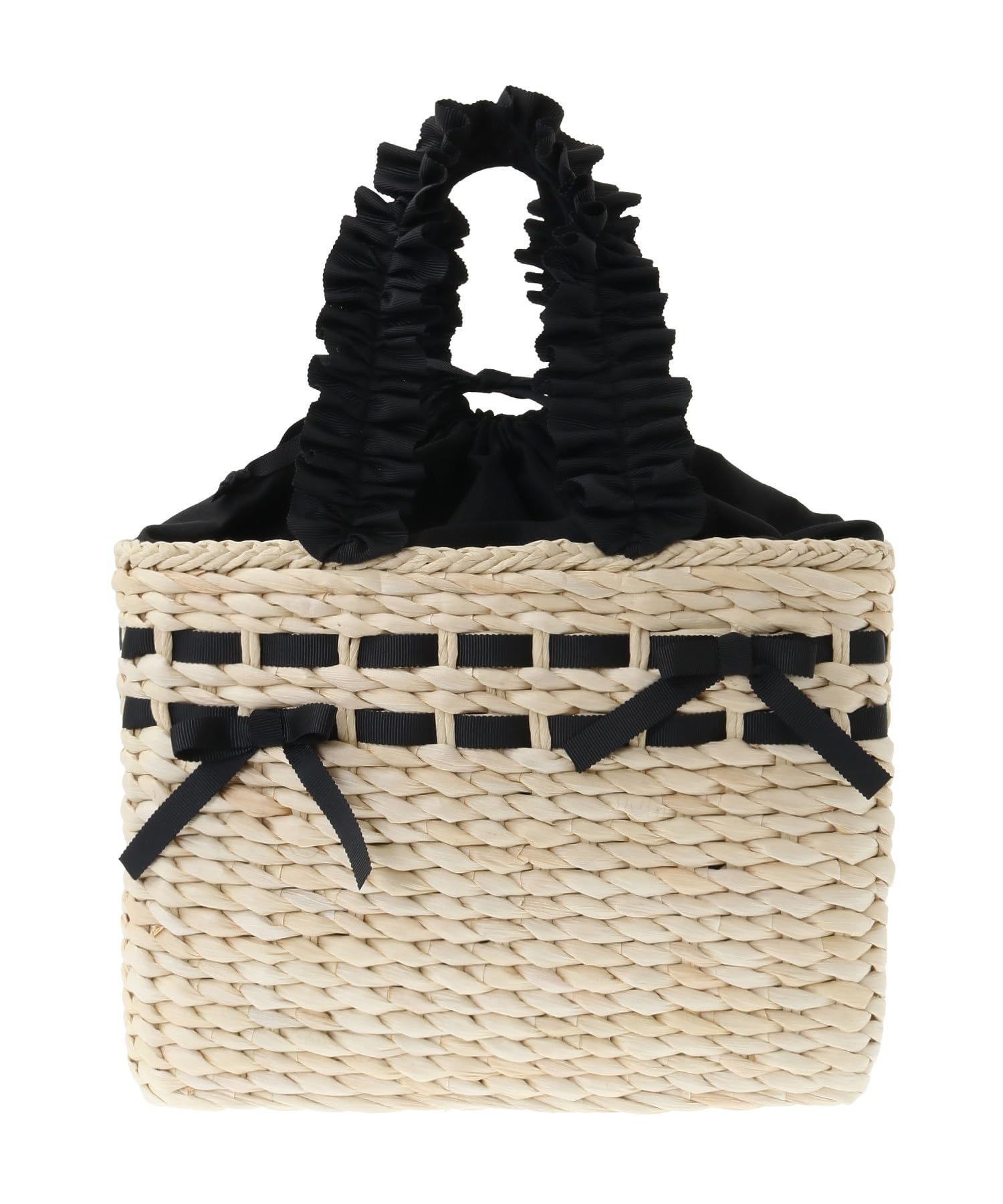 明日まで限定価格‼️パールハンドルメイズリボンカゴバッグ パールハンドルメイズリボンカゴバッグ/Maison de FLEUR（メゾン ド