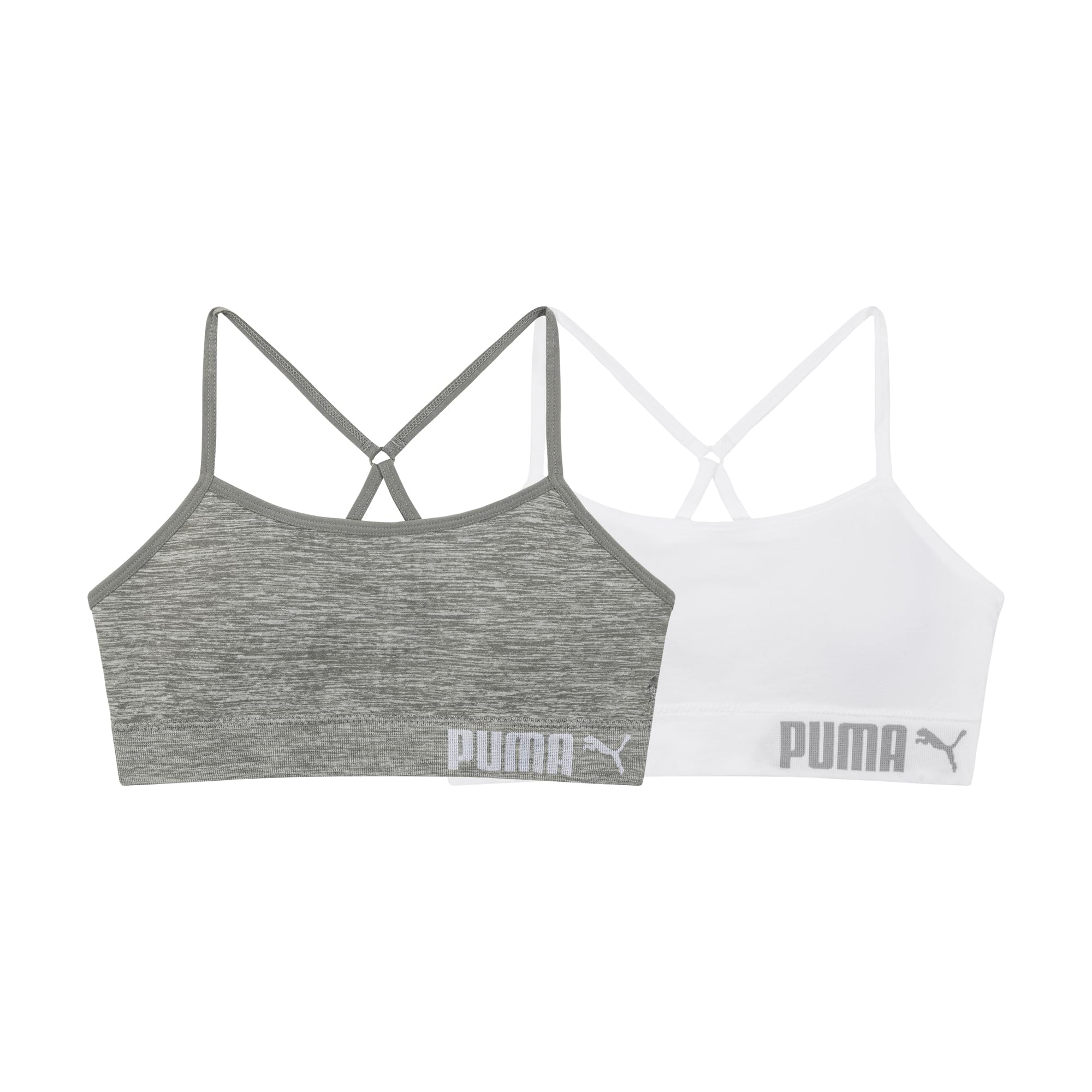Puma Girls' 2 Pack Super Soft Seamless Bralette