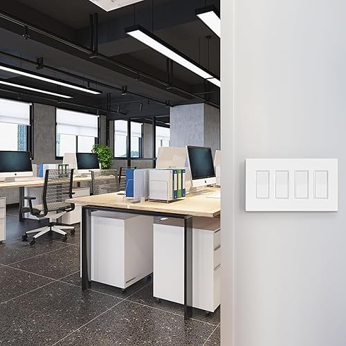 Vista 20 de ELEGRP Placas decorativas de pared sin tornillos, de tamaño mediano, cubierta termoplástica irrompible para interruptor de salida de receptáculo