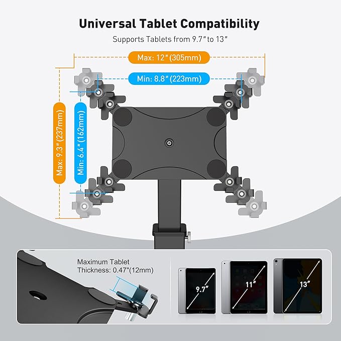 Soporte Antirrobo AboveTEK para iPad, 360° Ajustable, Acero-Aluminio miniatura 3