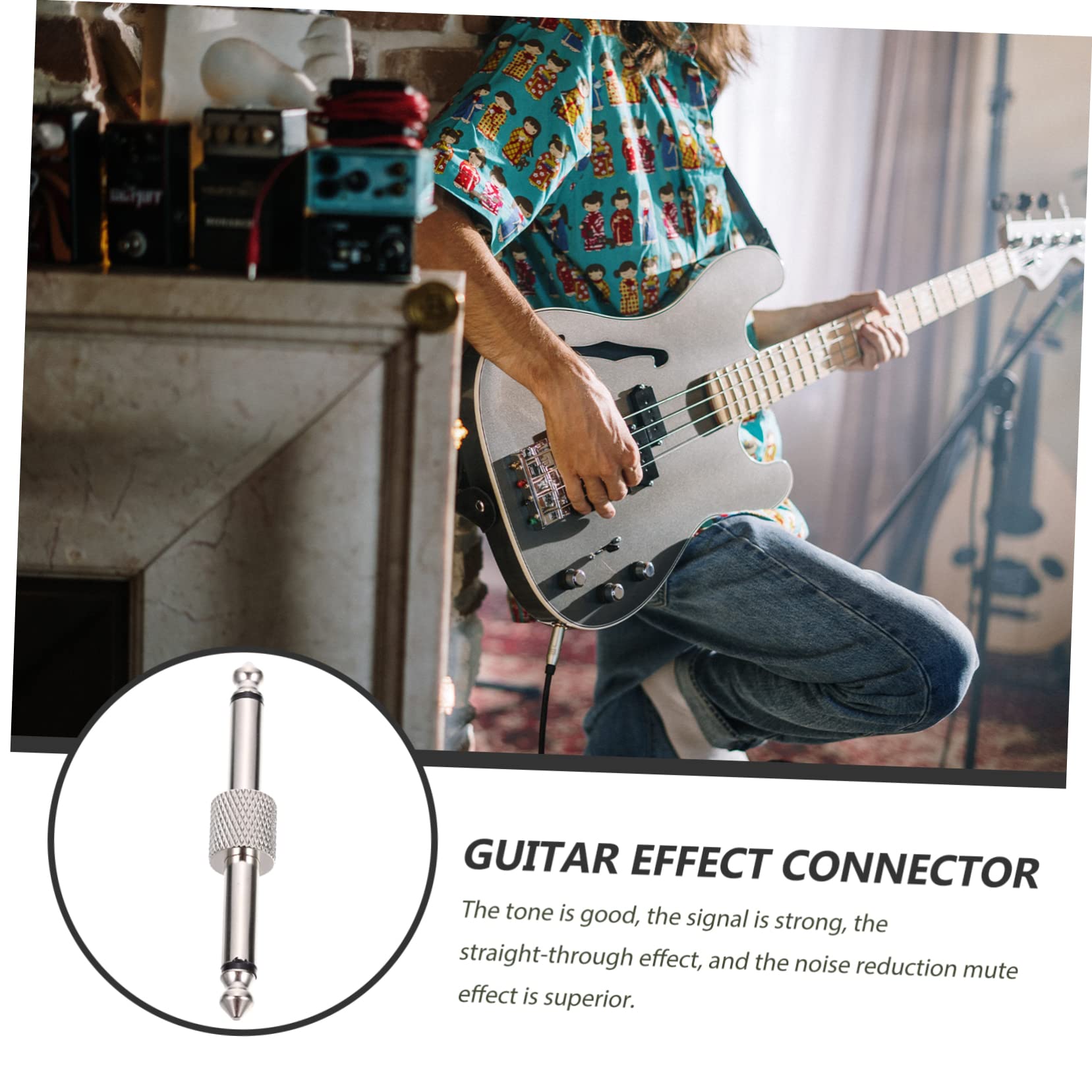 UPKOCH 5 Sätze Gitarren Effektpedal Adapter Kompakte Geradlinige Klinkenstecker Platzsparende Audio Verbindung Für Gitarrenpedale Geräuschfreie Signalübertragung Langlebig 3 Stücke * 5