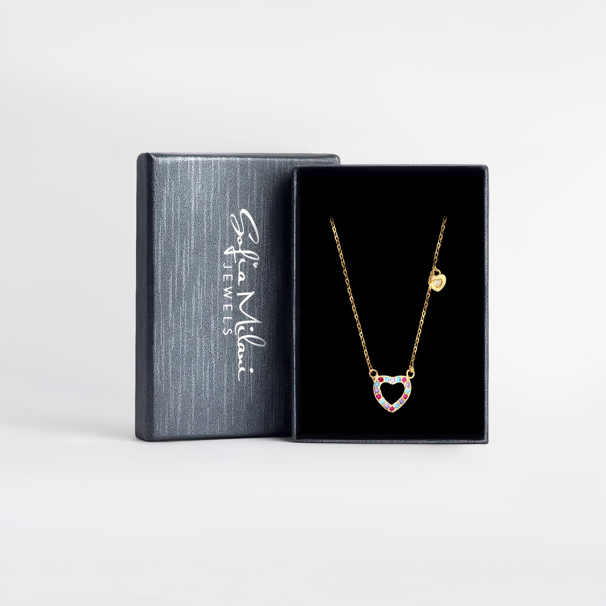Sofia Milani - Collana da Donna in Argento 925 - con Pietra Zircone - Ciondolo a Cuore