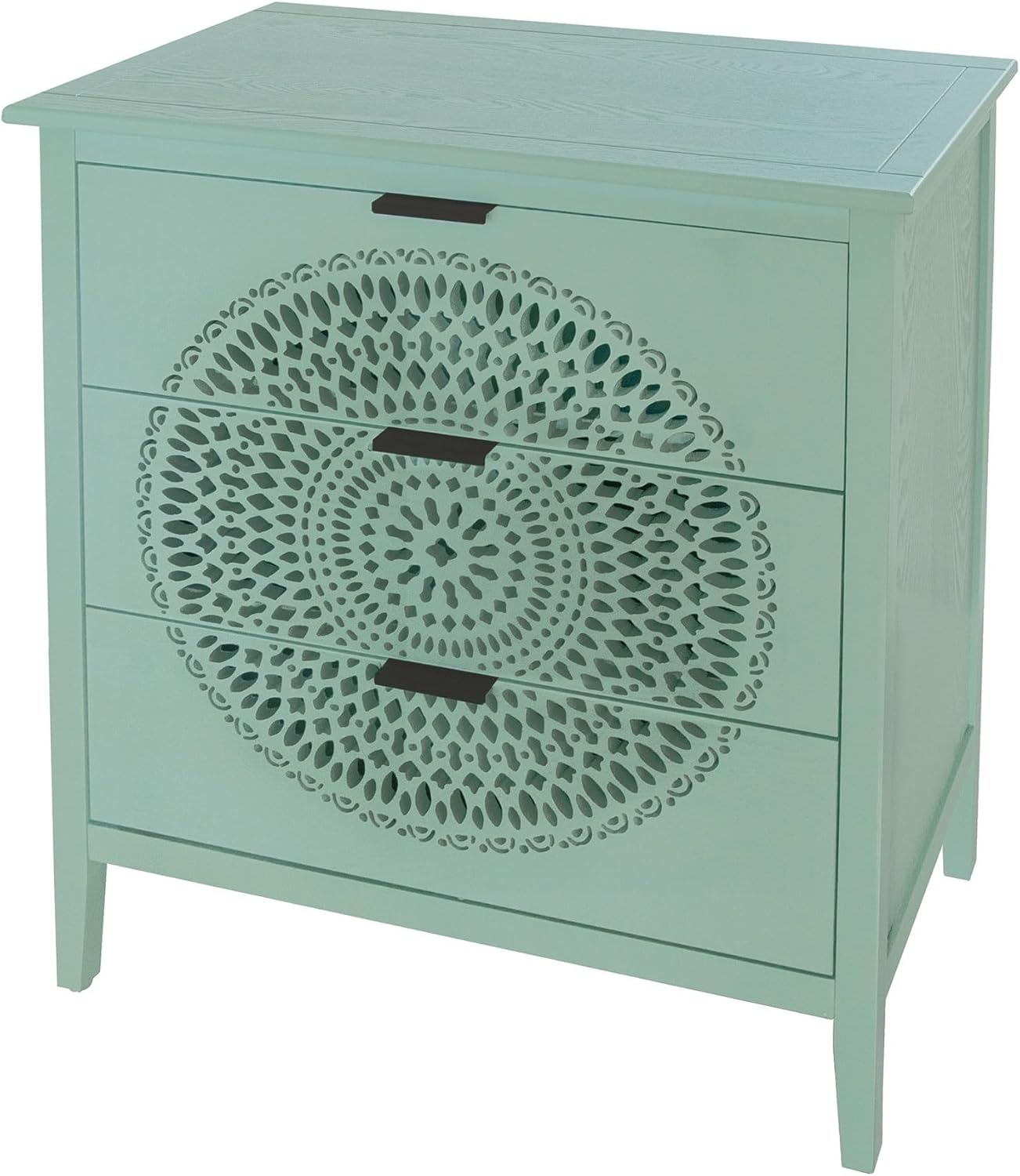 Mid-Century Retro Dresser Cabinet, 3-Drawer Storage Chest with Metal Handles, Stylish Entryway & Living Room Furniture, Vintage Storage Solution