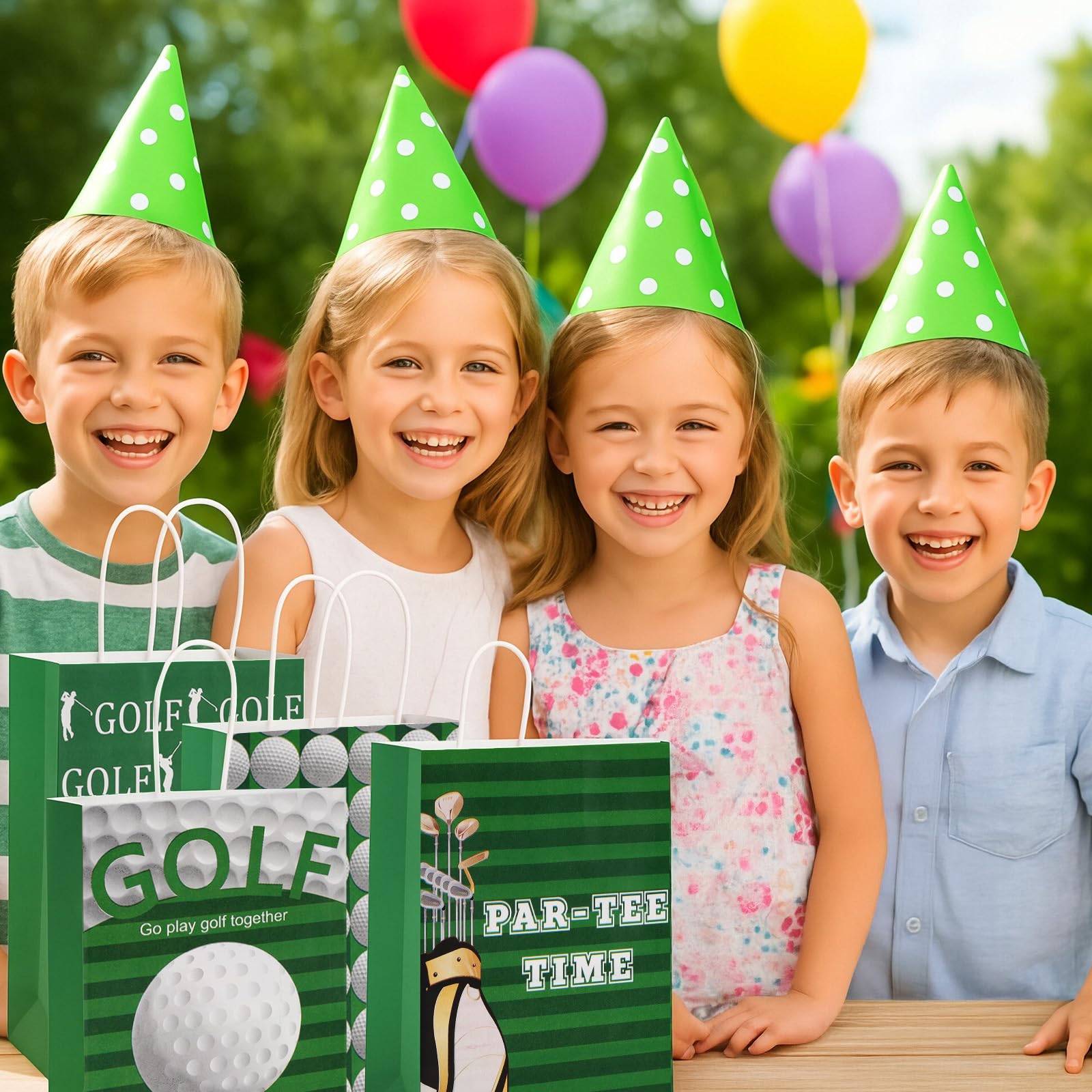 Golf Party Favor Bags - Golf Themed Goodie Bags with Handles for Birthday Decorations, Golfs Gift Bags, Golfs Theme Birthday Goody Paper Bags for Men Women Sports Events Party Favor Supplies