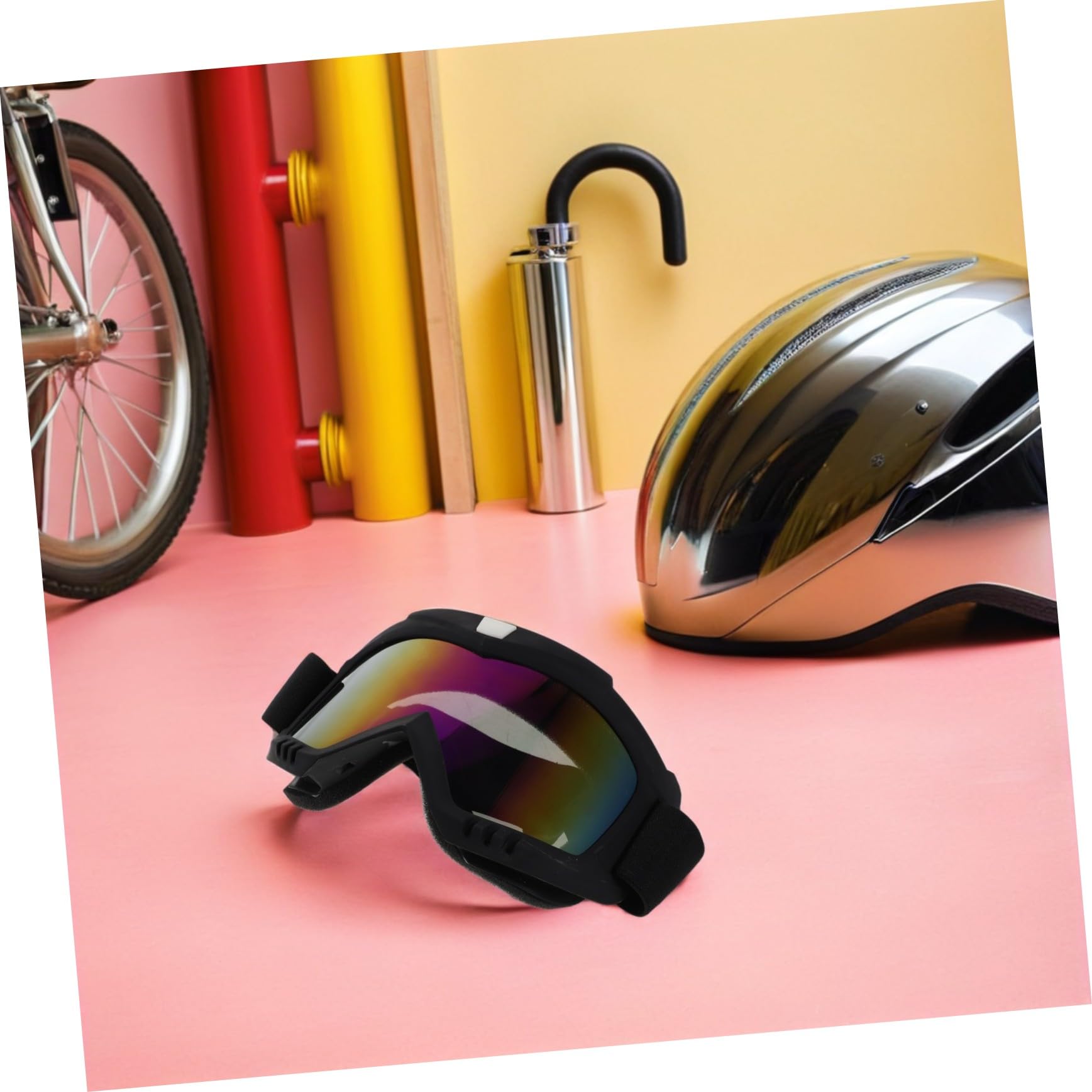 ORFOFE 2 Pezzi Occhiali Moto Offroad Antivento con Protezione Uv per Uomo Occhiali Sportivi per Atv Motocross e Mountain Bike con Lenti Intercambiabili e Fascia Elastico Comfort