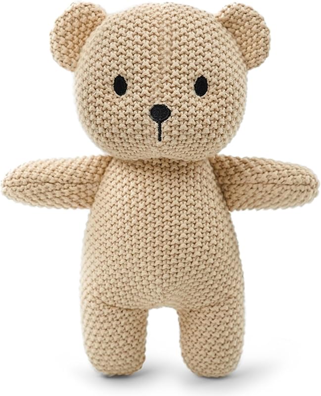 Cute Knitted bear stuffed animals, baby Crochet Stuffed Animal and soft toys. Cute small animal dolls, 10 inch teddy bear plush toy, soft toys for babies, boys and girls birthday Christmas