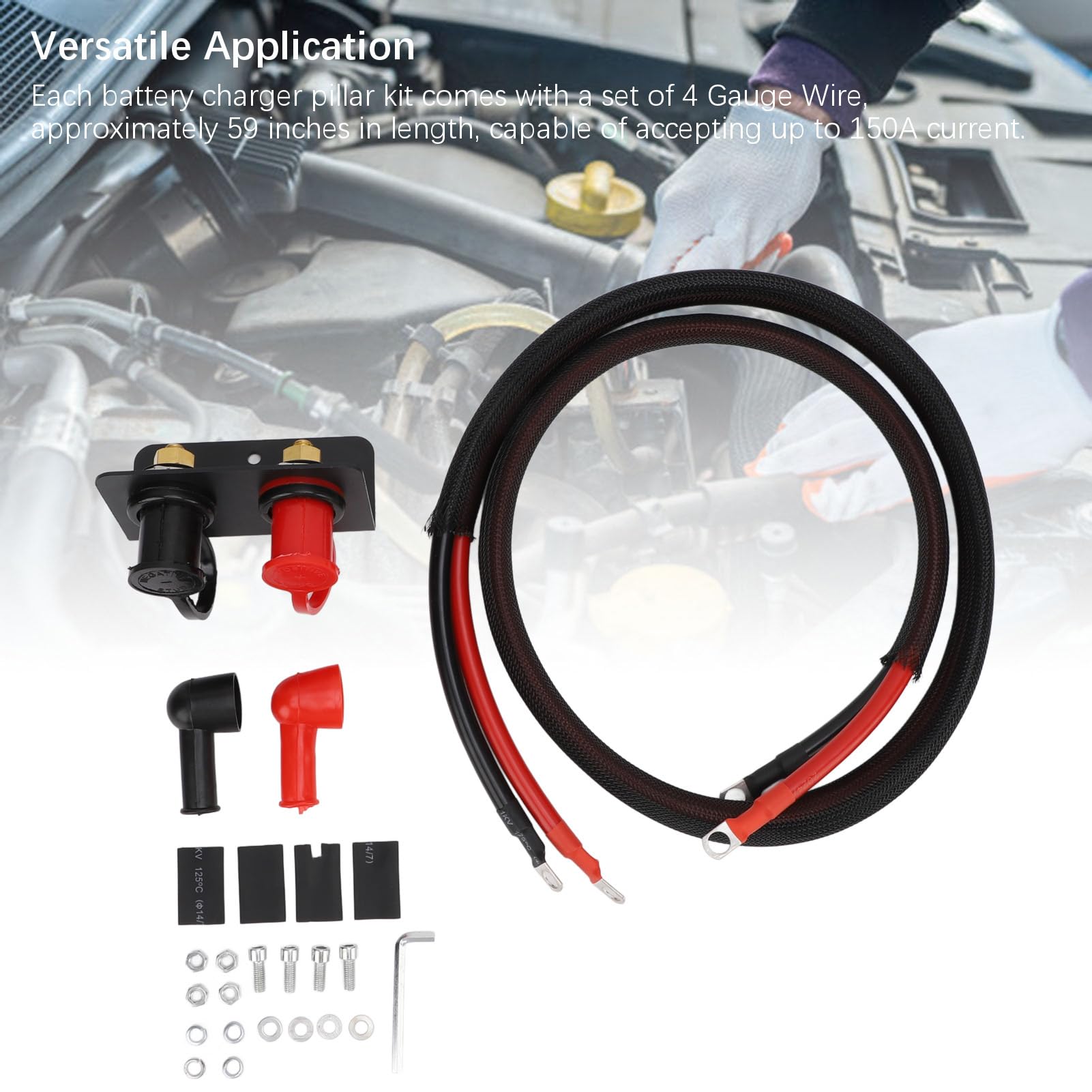 Morsetti per Batteria Remota 250A Bullone da 3/8" Palo di Avviamento per Batteria Staffa Robusta Ricarica in Ottone di Facile Accesso con Coperchio per Auto Camion Barca ATV UTV