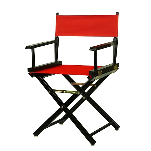 18" Director's Chair Black Frame with Red Canvas