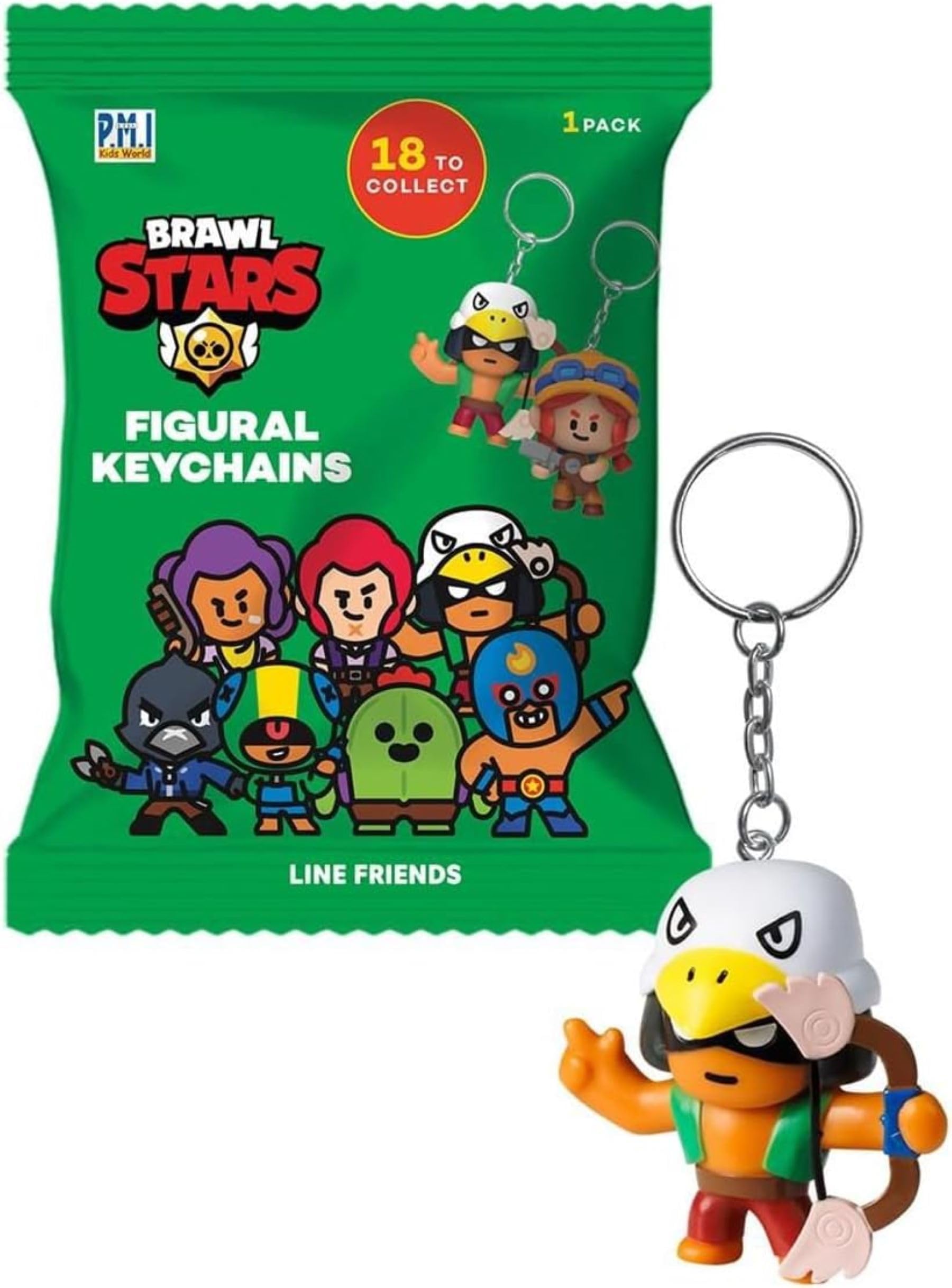 P.M.I. TradingP.M.I. Trading, Brawl Stars 1 Figure Keyring, Season 1, Toy, 1 Random Keyring from 18, Ages 3+, German