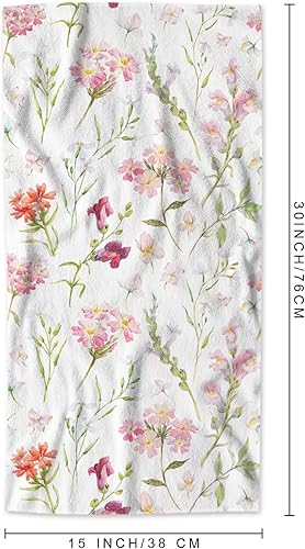 Miniatura 4 de AOYEGO Toalla de mano floral acuarela flor silvestre botánica hojas primavera rosa verde blanco decorativo suave altamente absorbente toallas de