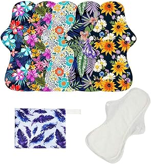 6pcs/Set Resuable Washable Incontinence Pads, Waterproof Organic Bamboo Resuable Menstrual Pads Sets, Including 5pcs