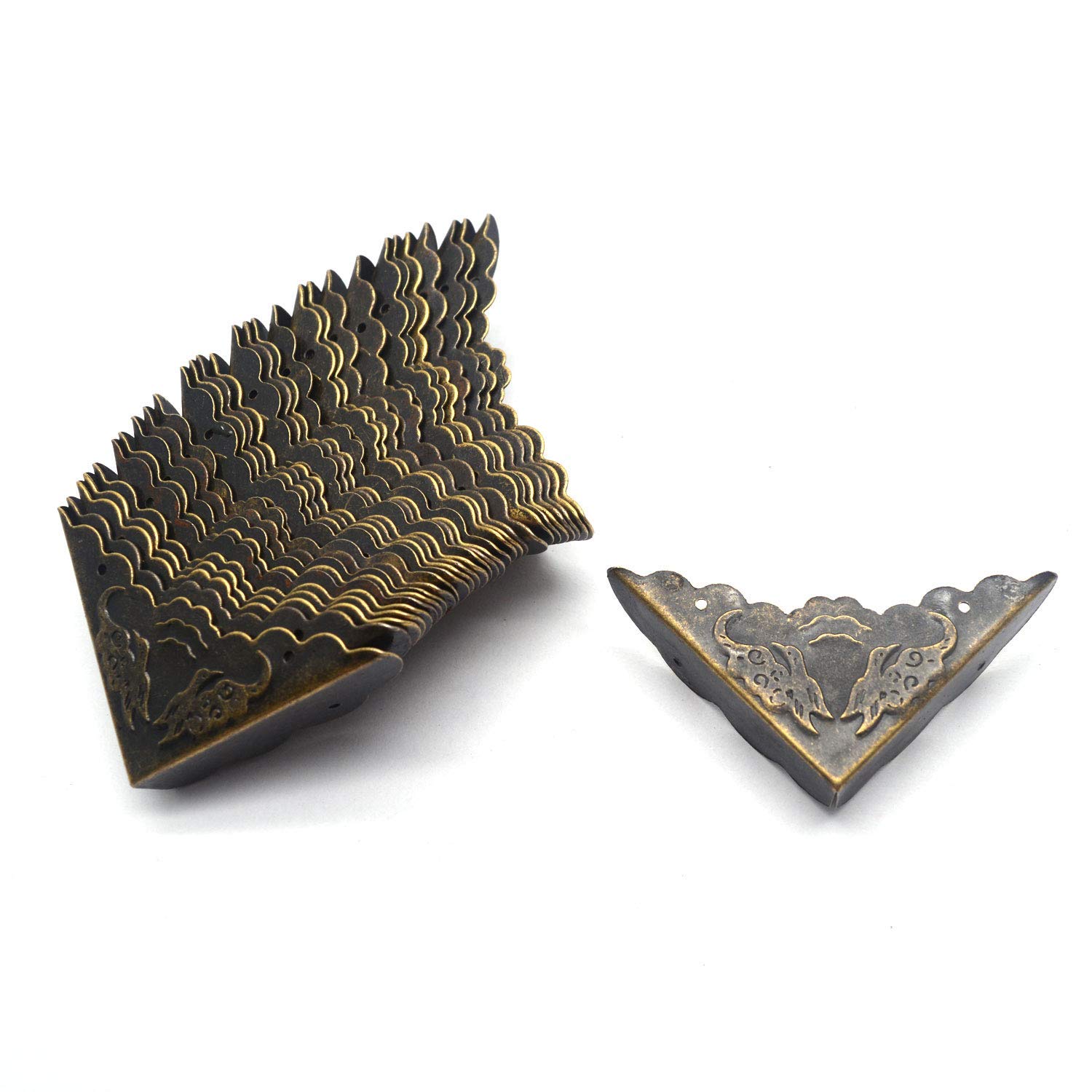Box Corner Protectors Decorative Corner Antique Protector Bronze Corner Protector 1.7"x1.7"x0.4" with Mounting Screws Pack of - (4)-image-33