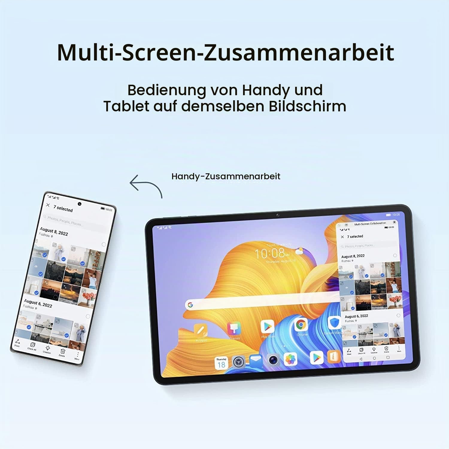 HONOR Pad 8 6GB 128GB Tablet PC 12 Zoll 2K Full View 8 Lautsprecher 7250mAh 22,5W Fast Charge Mini PC Snapdragon 680 Android mit Google Tablet WiFi Service Blau