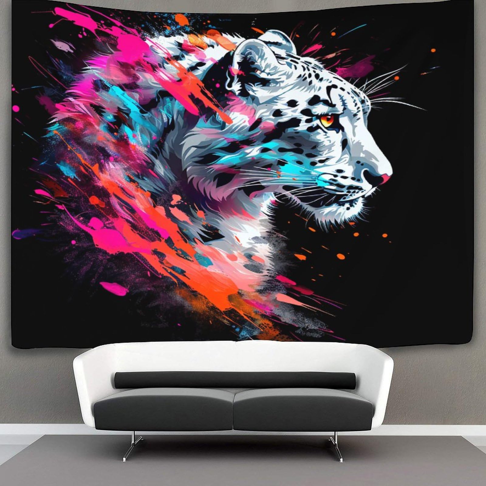 kaiyun Snow Leopard Tapestry,Animal Wall Art Aesthetic Home Decoration for Living Room Dorm 180cmx230cm