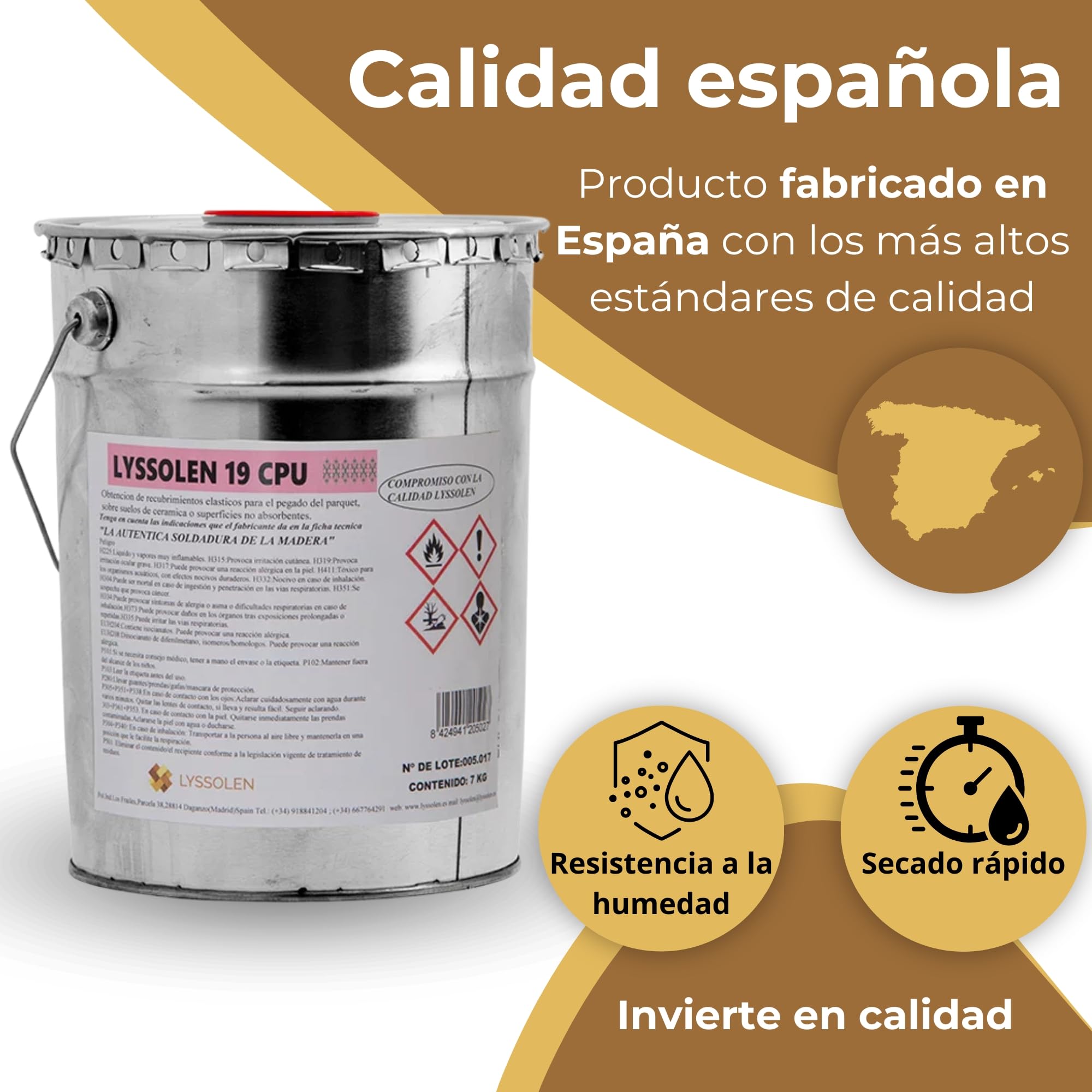 Cola de Poliuretano Extrafuerte para Madera y Parquet 0,5 kg - Adhesivo Estructural D4 Resistente al Agua - Ideal para Tarimas, Aglomerado, Chapa y Aislamiento Térmico - De Alta Densidad