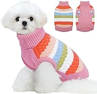Vista 22 de Kuoser Suéter para perro, suéteres grandes para perros, cuello de tortuga para perrito, traje de Navidad y Acción de Gracias, chaleco de invierno