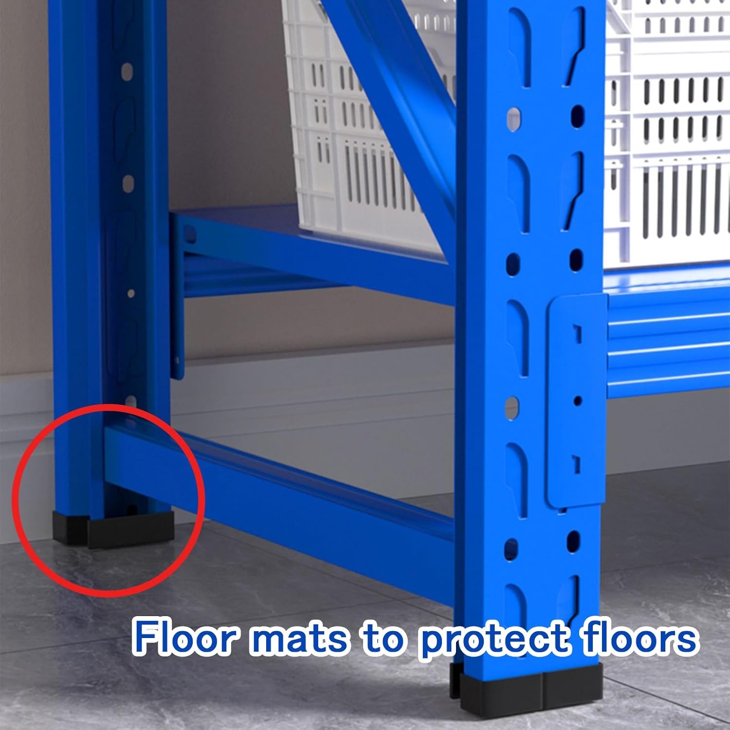 4-Tier Metal Garage Shelving Unit Storage Shelves for Garage Basement Racking Organization Adjustable Layer Height Easy to Assemble(Blue,33in)