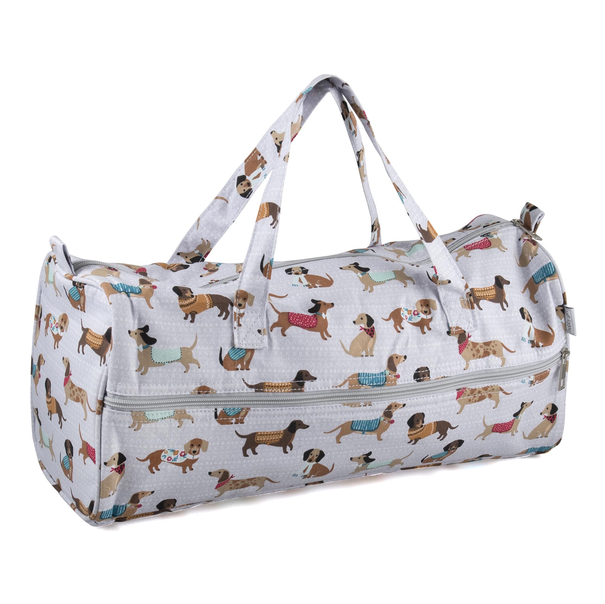 Hobby Gift Stricktasche Mittel mit durchgehendem Frontreißverschluss - Häkel-Organizer & Strickaufbewahrung für unterwegs, Basteltasche mit Fächern für Wolle, Zubehör & mehr