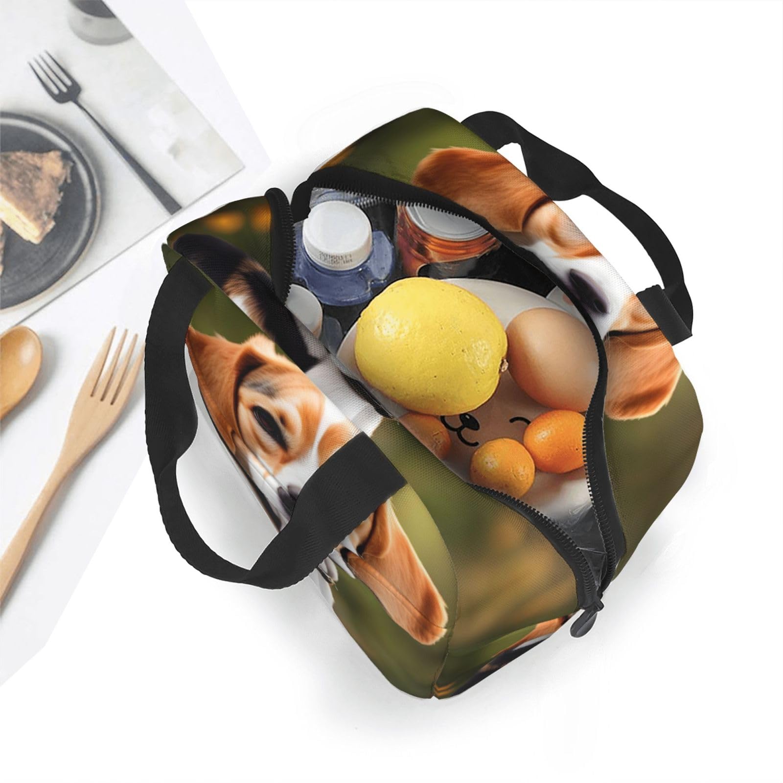 Beagle Sac à Déjeuner Isotherme Résistant à L'eau Réutilisable Pour Pique- Nique Voyage
