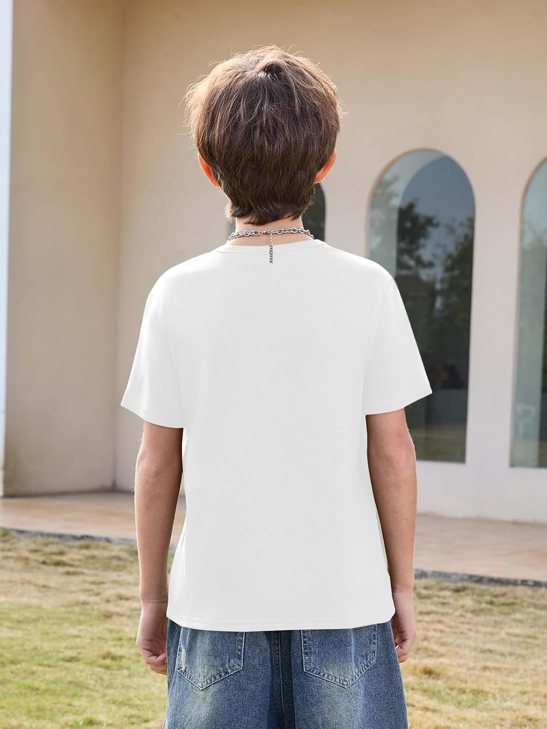 Haloumoning Boys Short Sleeve T Shirts Kids Summer Casual Crewneck Tees Fashion Tops 5-14 Years - Image 4