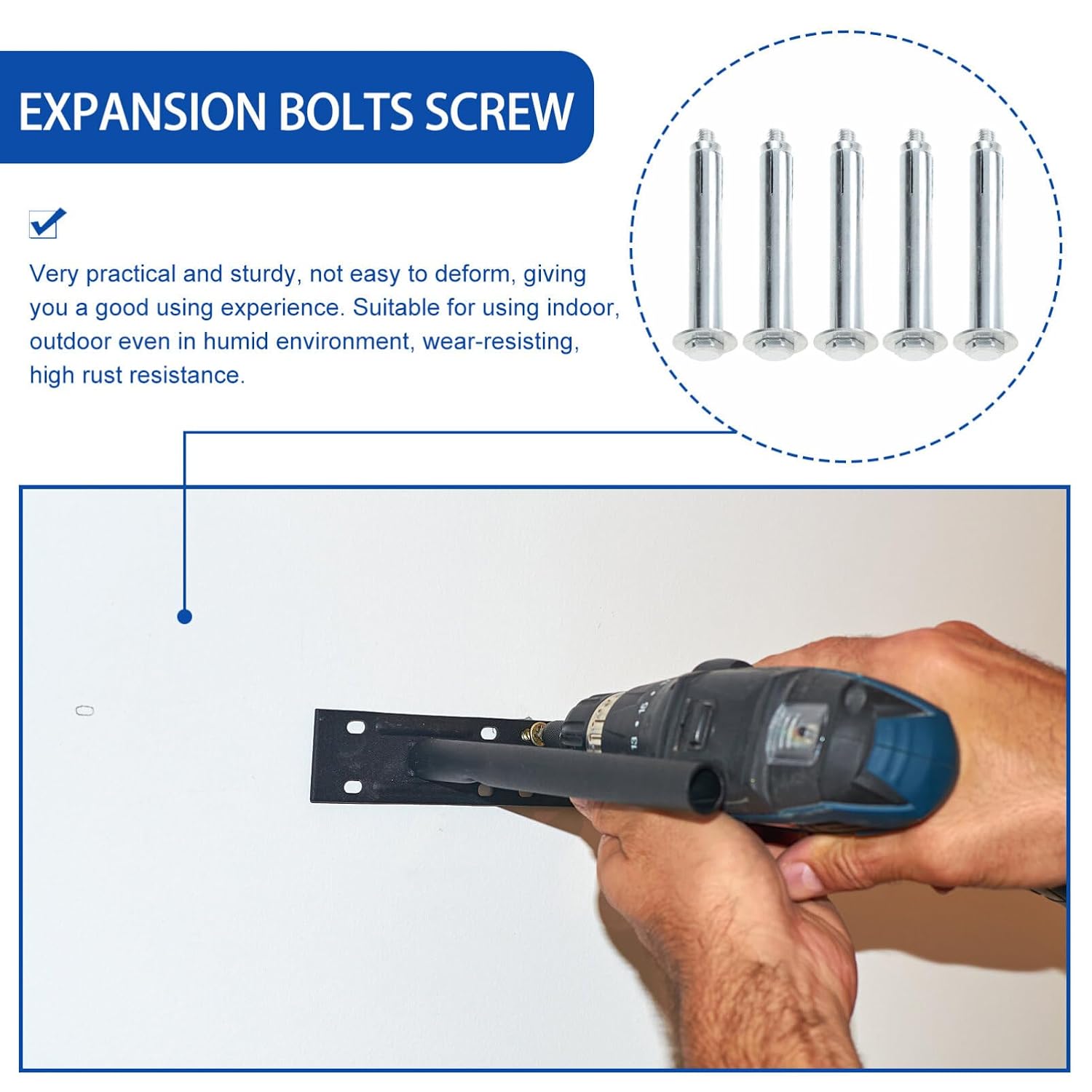VILLCASE 10pcs Expansion Bolts Ground Lock Screw for Driveway Speed Bumps Asphalt Anchors for Road Installation Concrete Anchor Fasteners 3.93 X 0.78 X 0.78 in