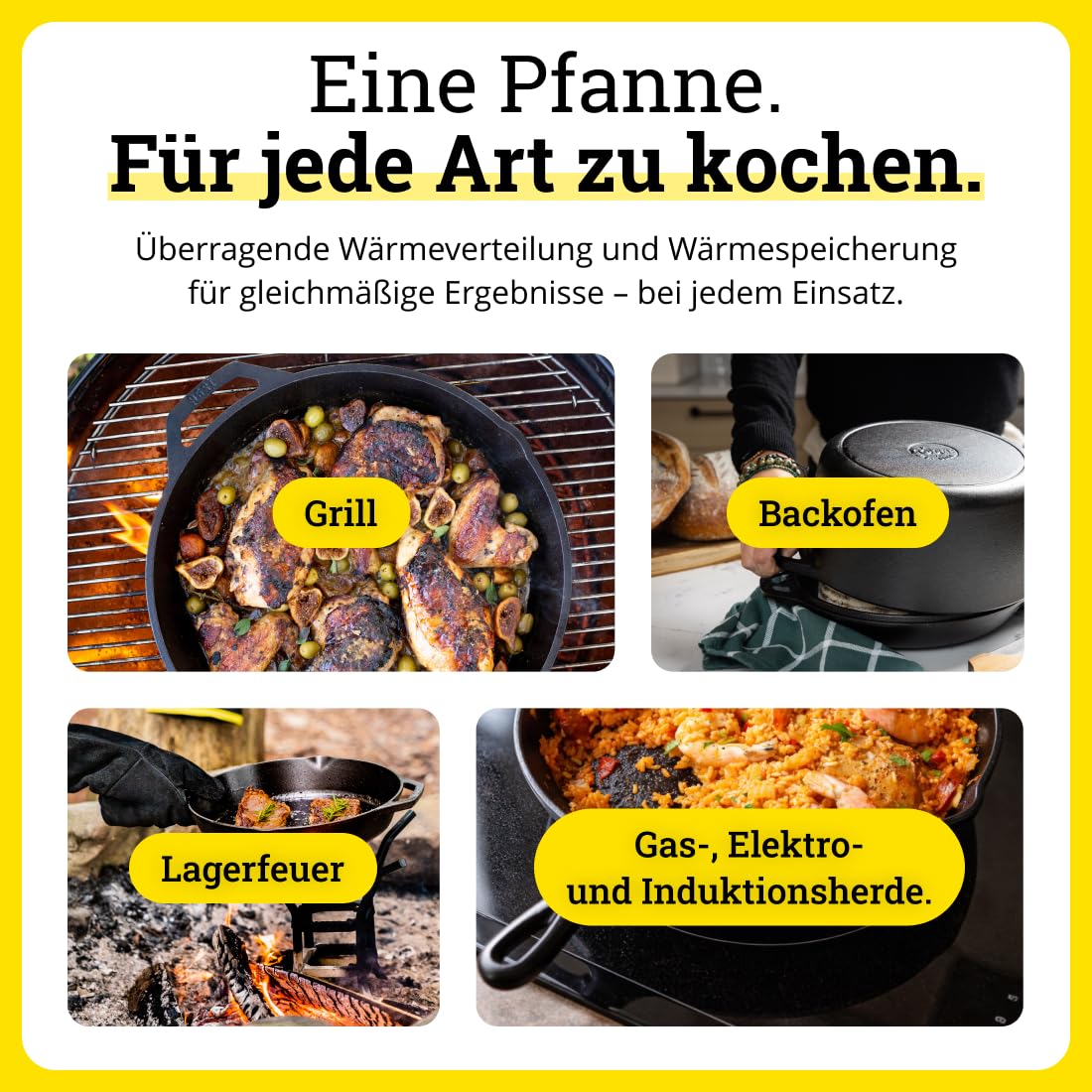Lodge Classic Doppel-Dutch-Oven 12,3 L, Gusseisen, bereits eingebrannt