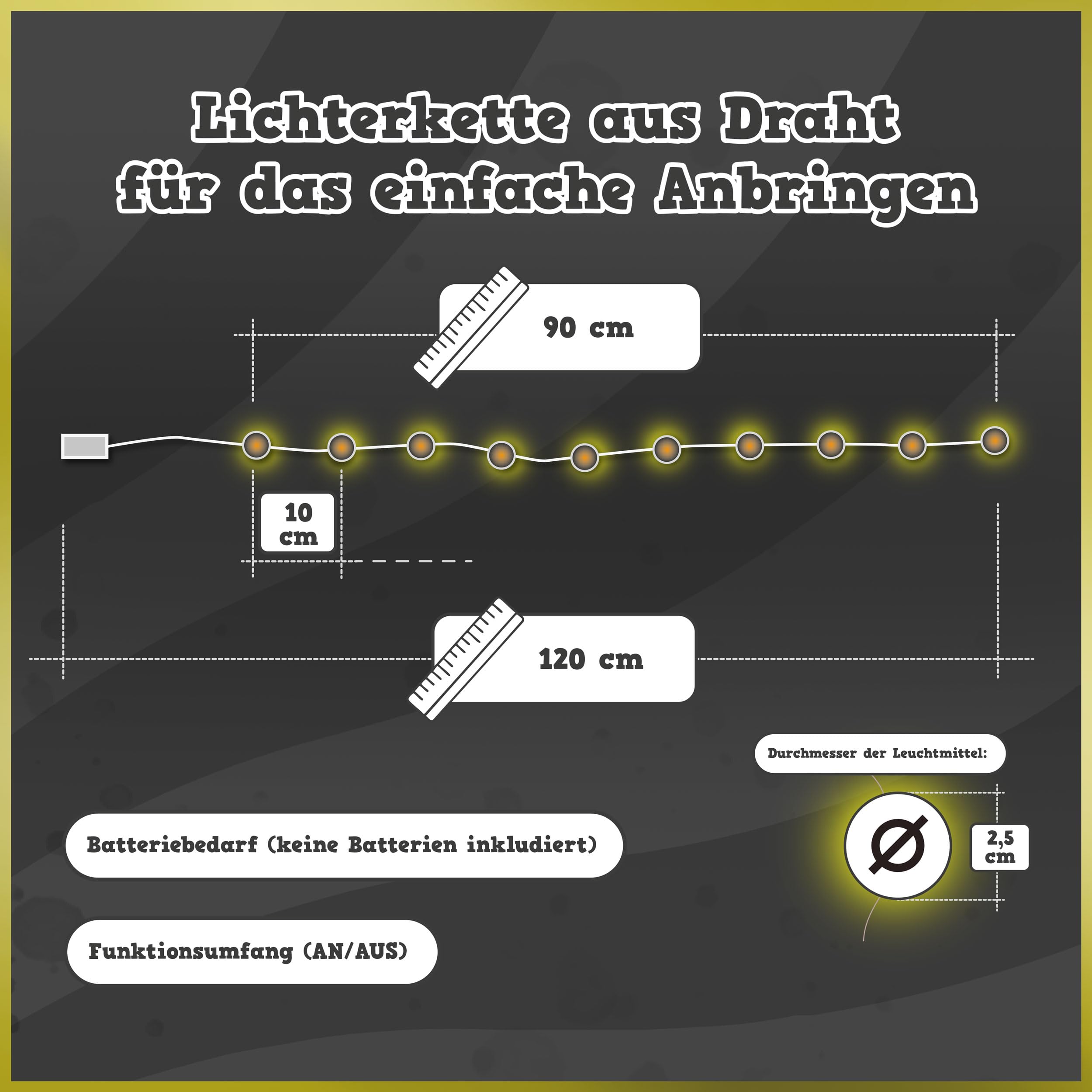 Tiwoca 30. Geburtstag Deko Kette – Schwarz/gold – 70 Cm – Unisex Für Männer & Frauen – Medaillen 6 Cm & 2,5 Cm